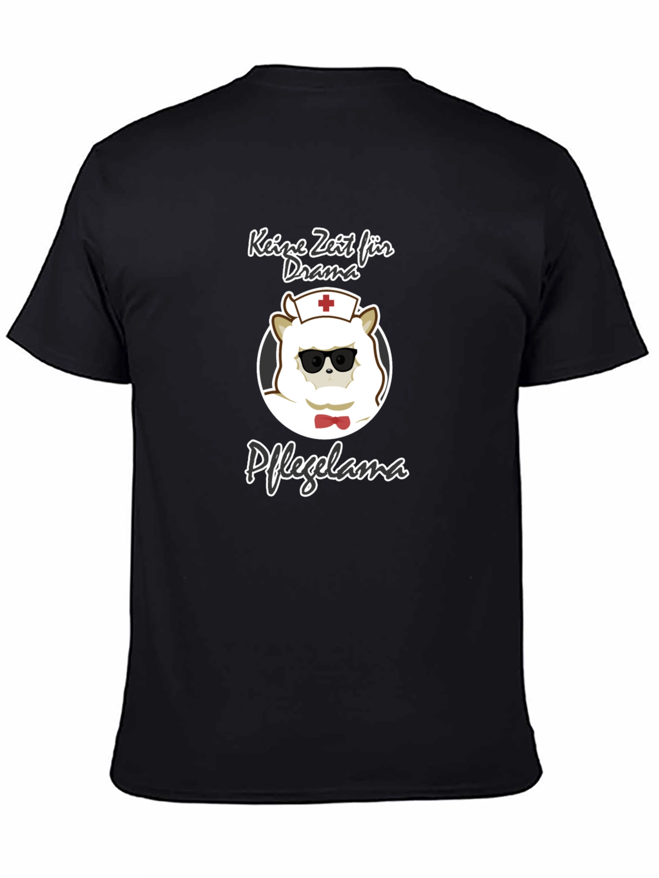 Black Nurse Llama T-Shirt: No Time For Drama, Just Care! view 4