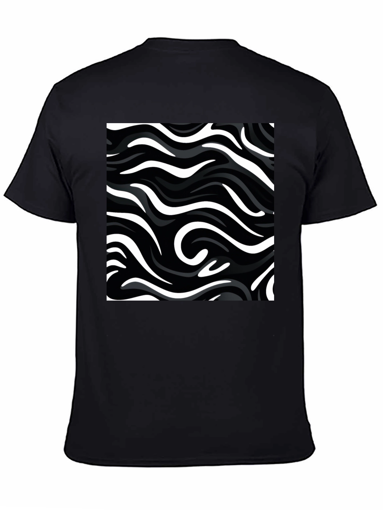Black Abstract Swirl T-Shirt - Modern Graphic Tee view 4