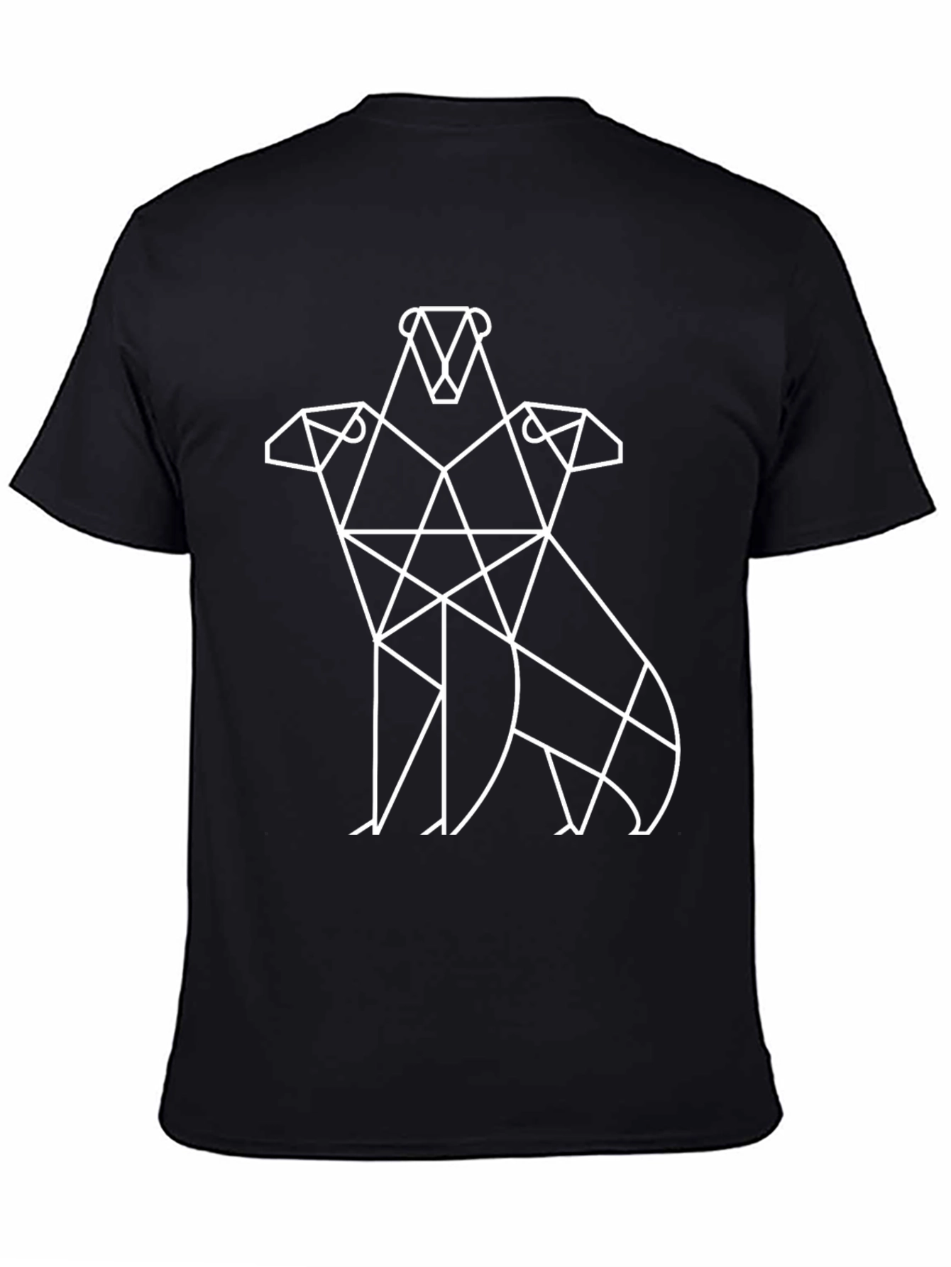 Black Geometric Animal Graphic Tee - Black view 4
