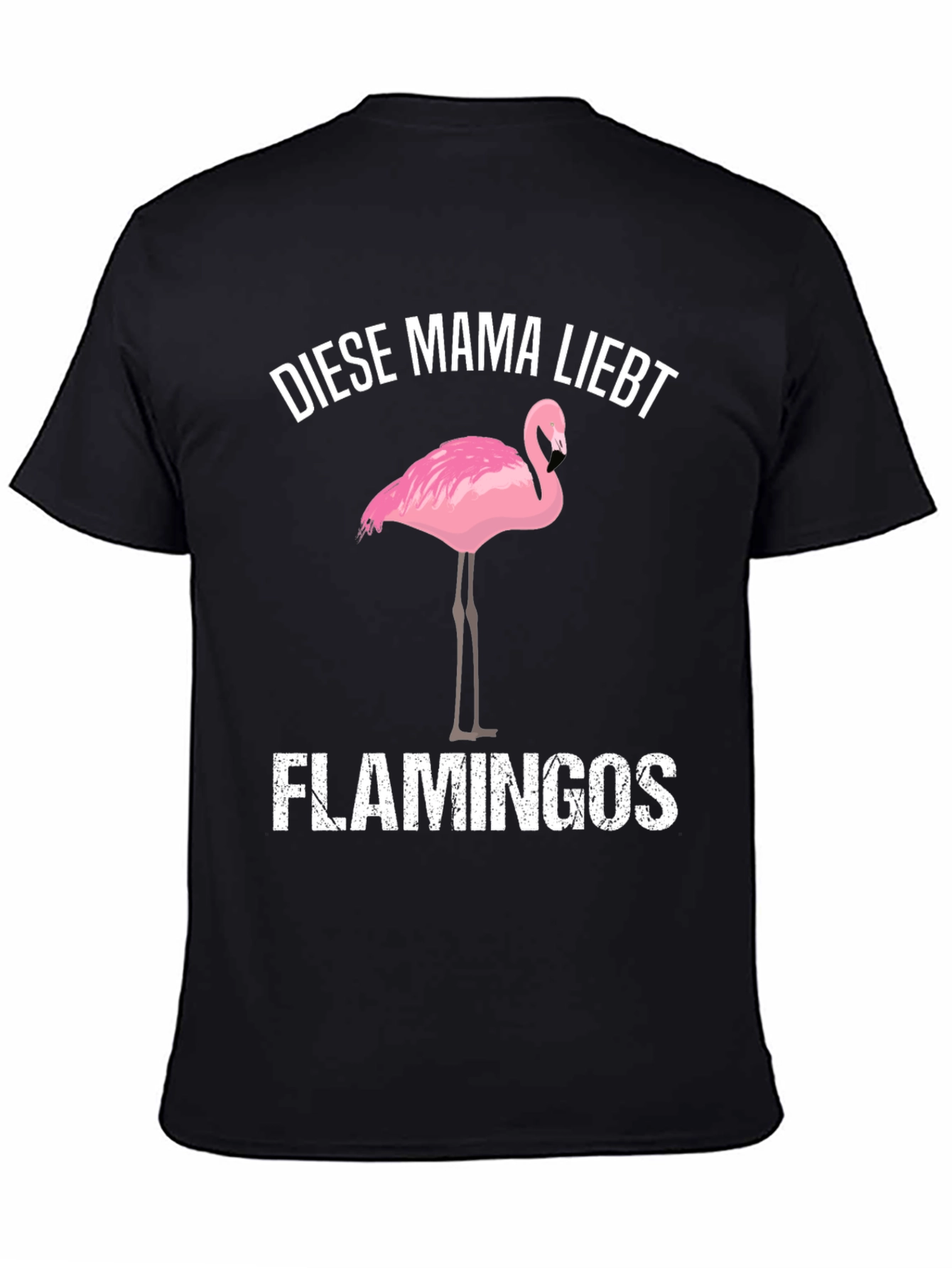 Black Mama Loves Flamingos Graphic T-Shirt view 4