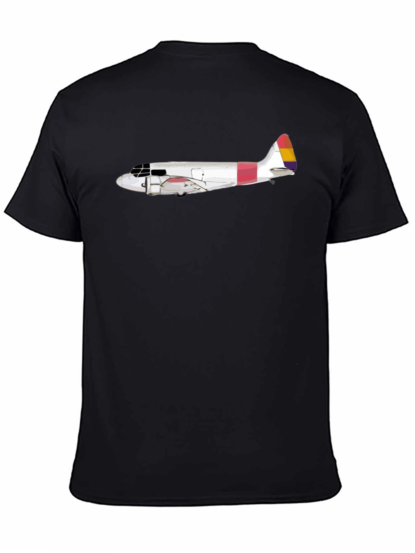 Black Vintage Airplane Graphic Tee - Stylish & Unique view 4