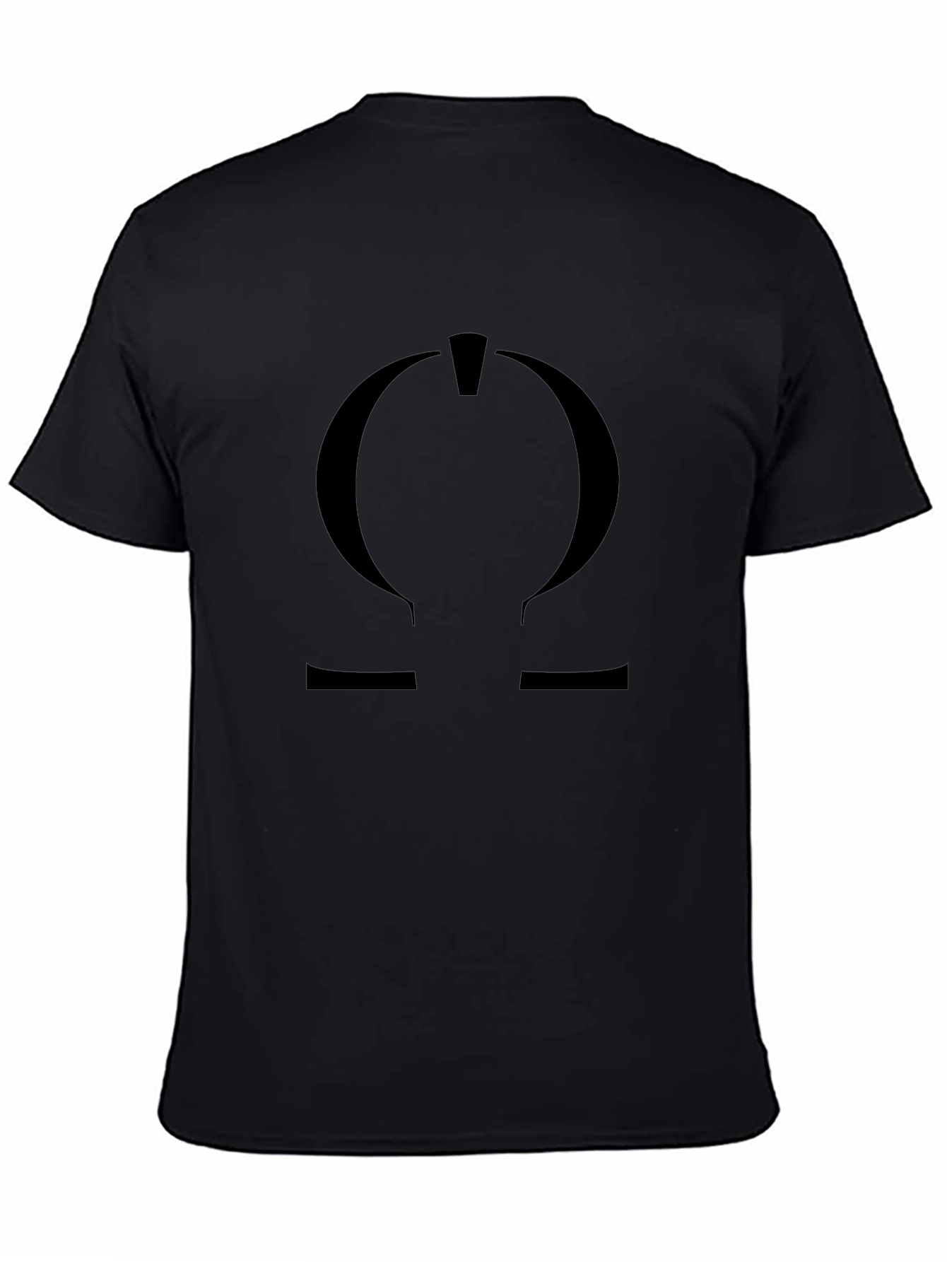 Black Omega Symbol Graphic Tee - Black Cotton Blend view 4