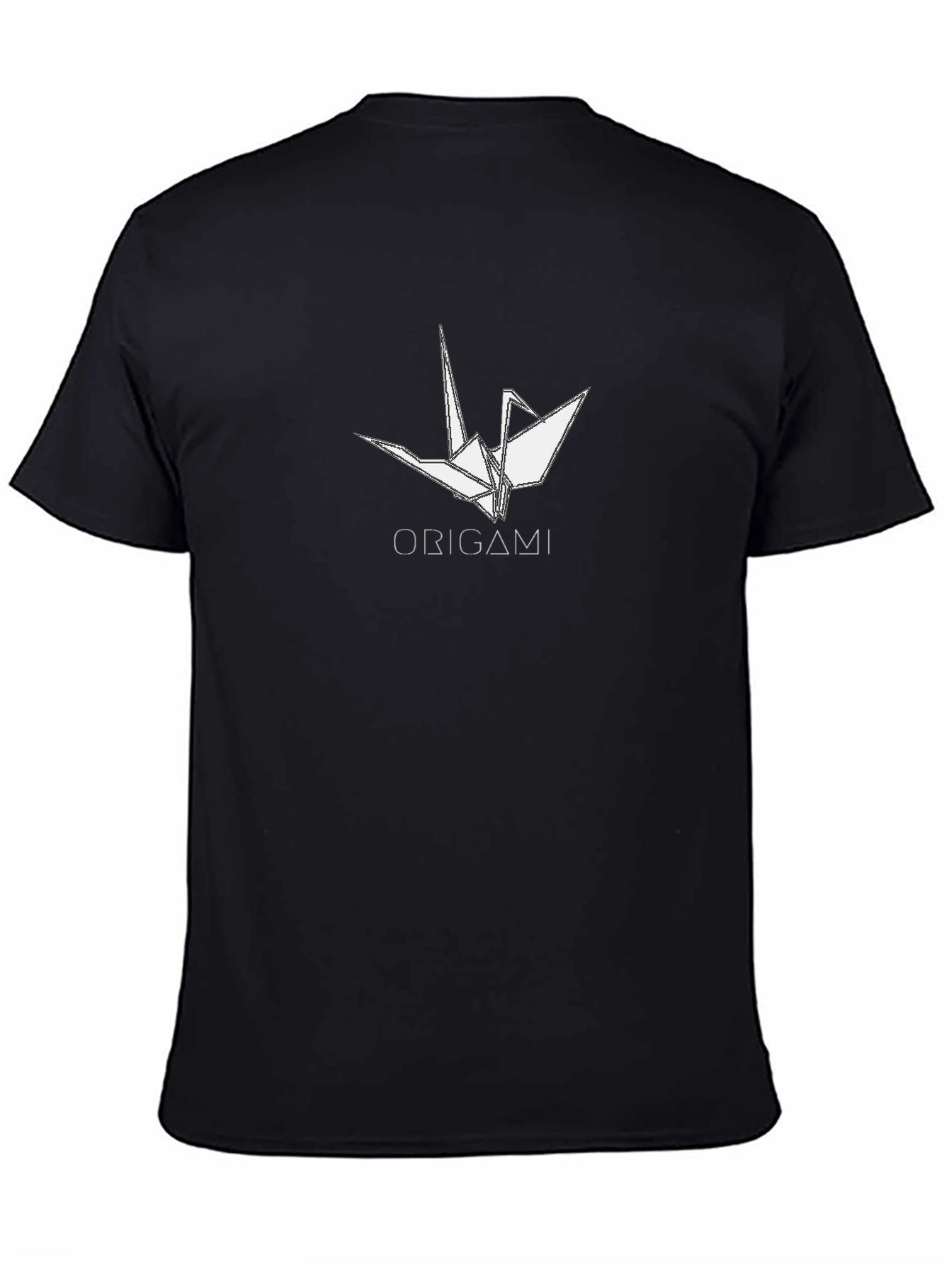 Black Origami Crane Graphic Tee - Stylish Black T-Shirt view 4