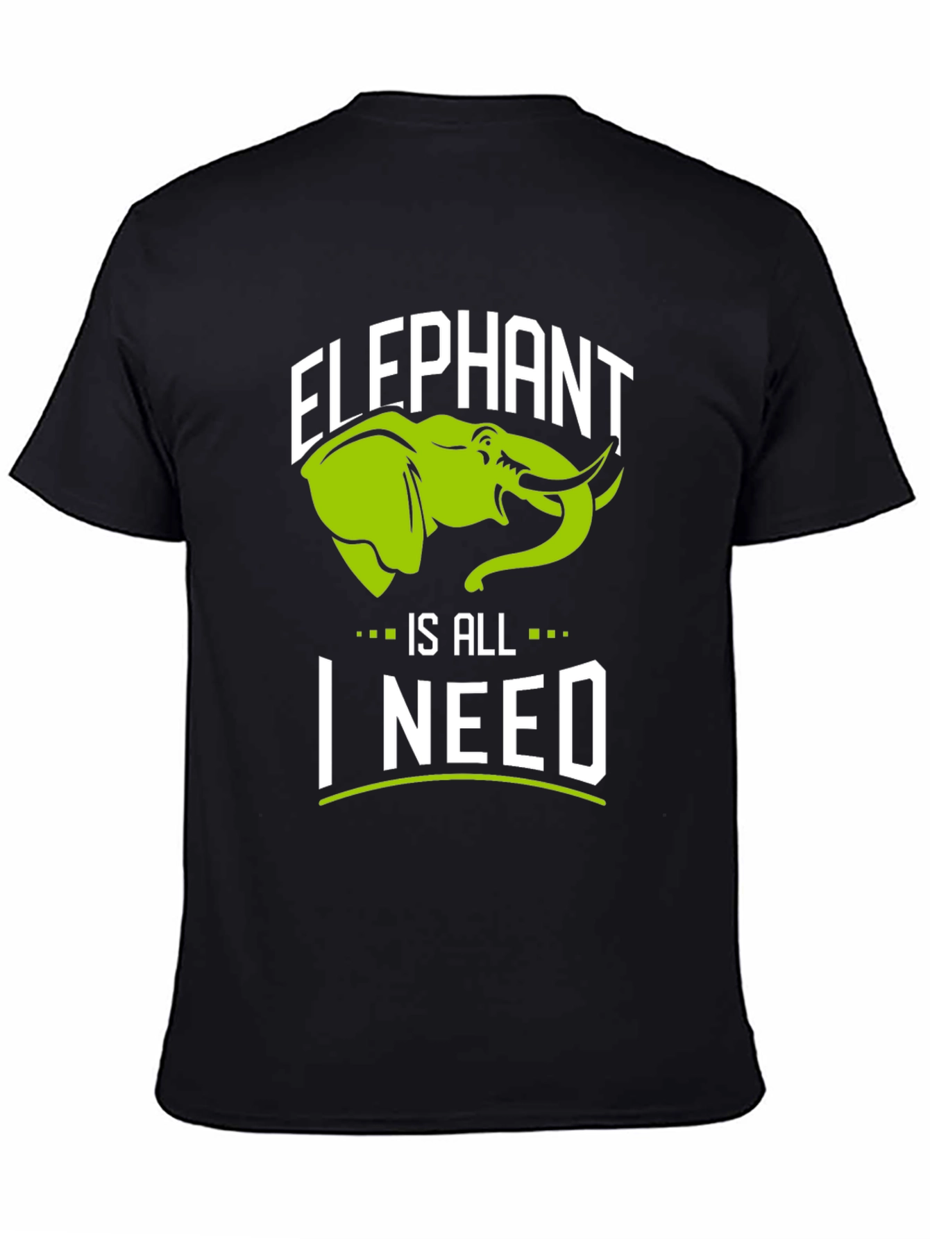 Black Elephant Is All I Need Black Graphic T-Shirt view 4
