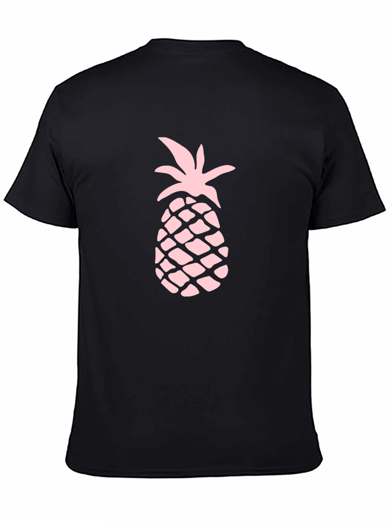 Black Pineapple Print Black T-Shirt - Tropical Summer Style view 4