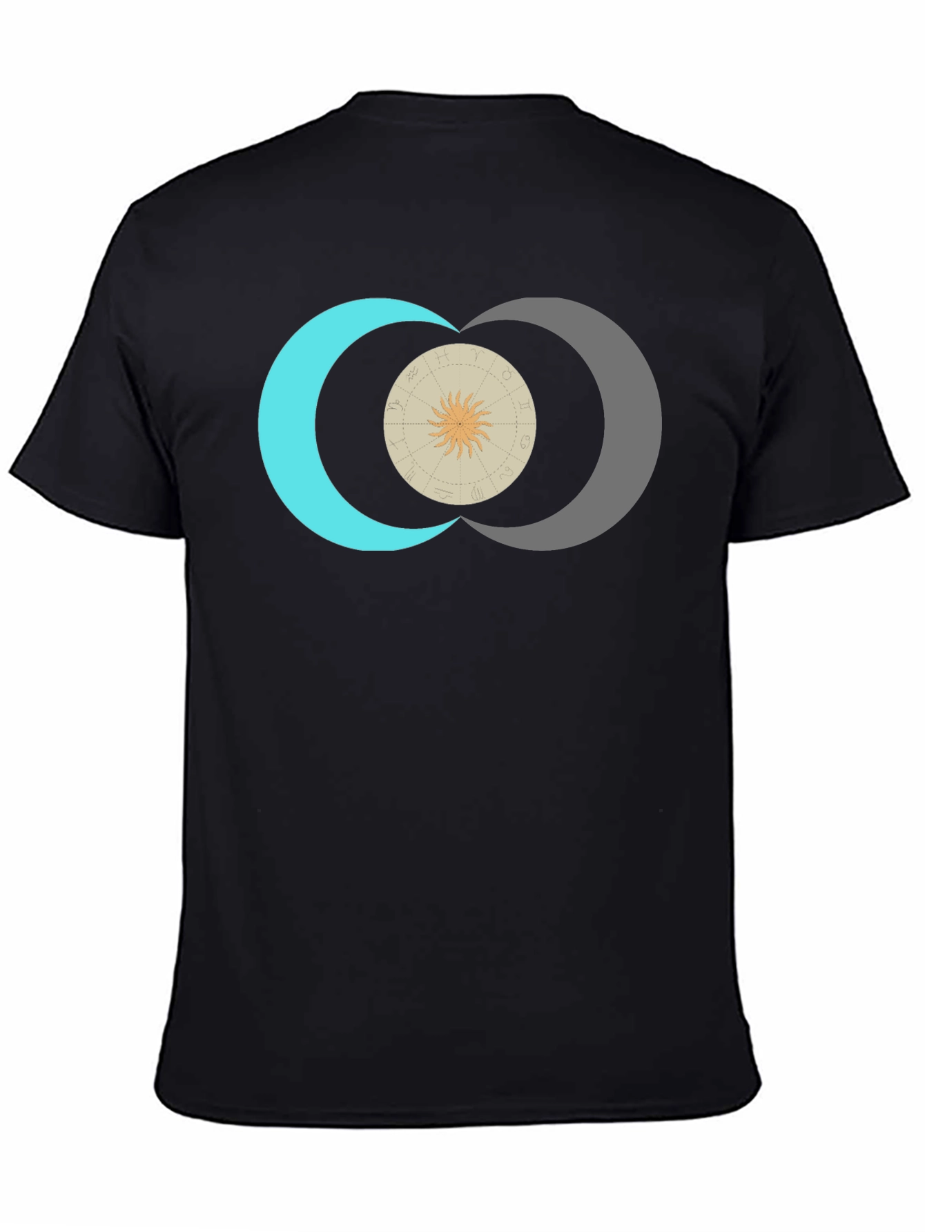 Black Celestial Sun & Moon Graphic Tee - Black view 4