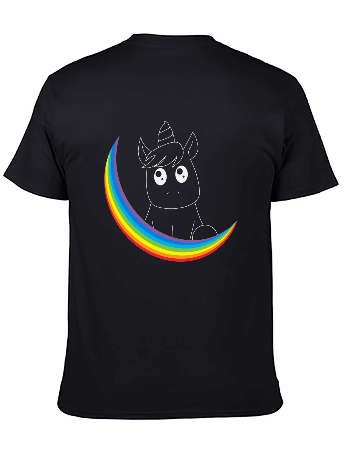 Black Unicorn Rainbow T-Shirt - Graphic Tee view 4