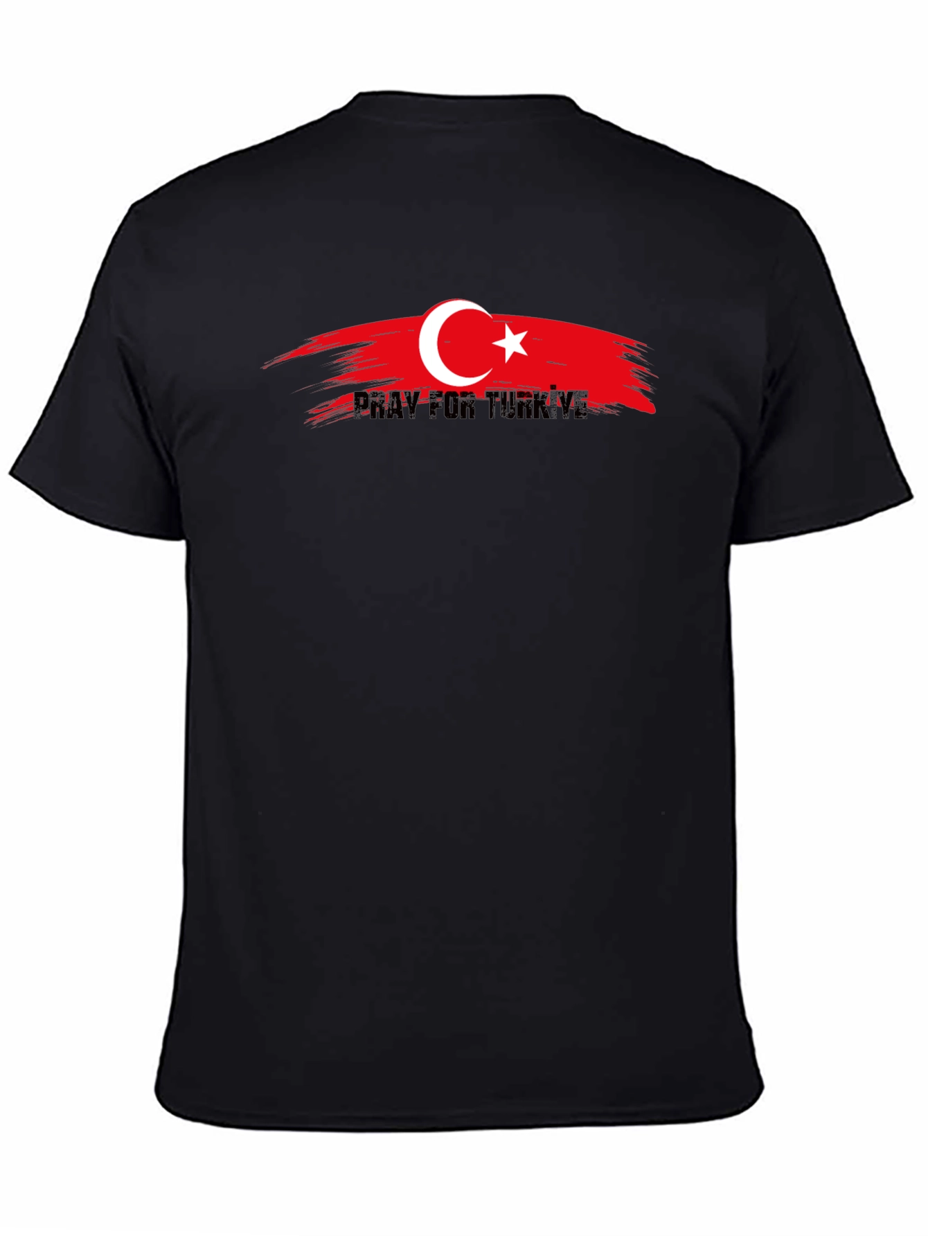 Black Pray for Turkiye Black T-Shirt view 4