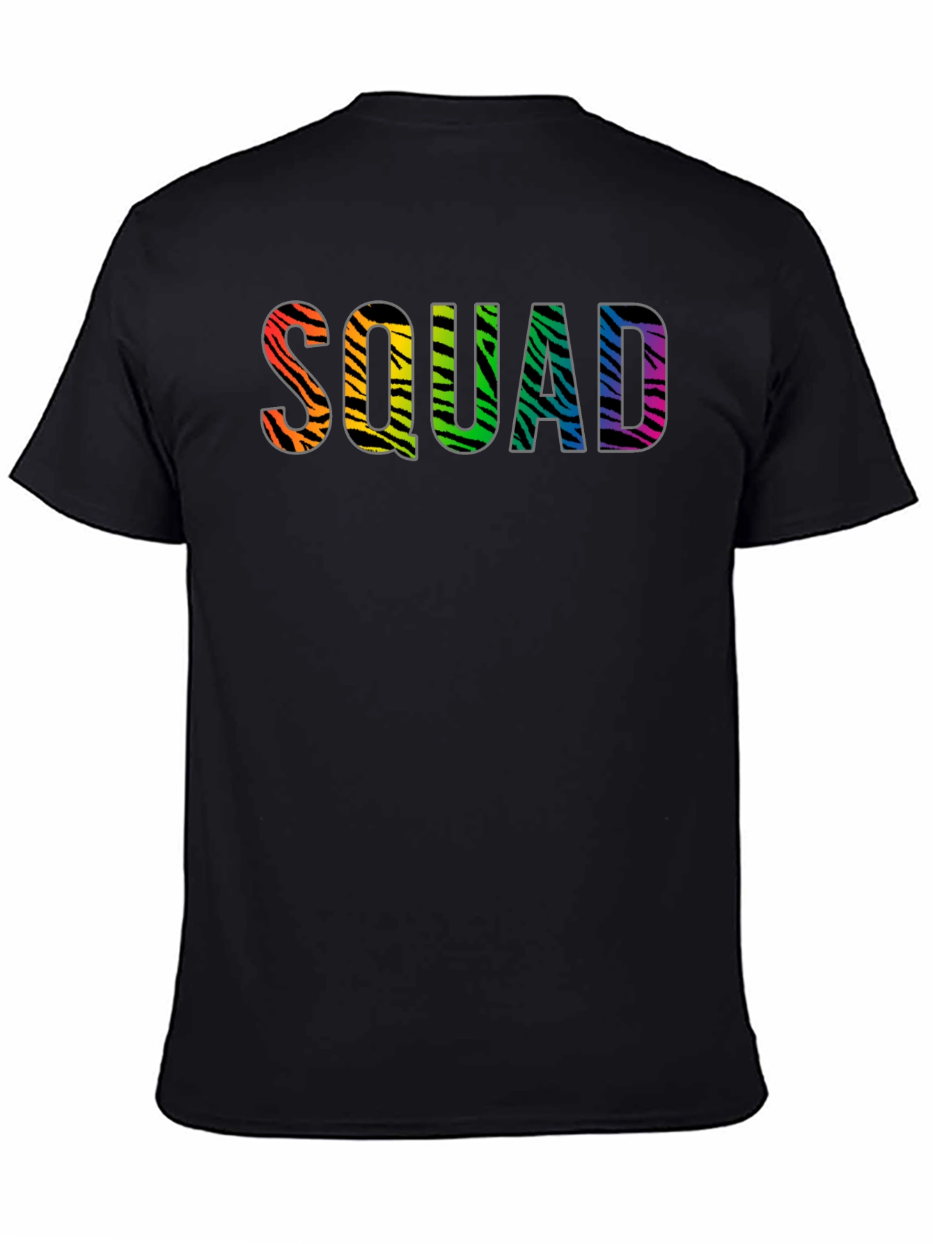 Black Squad Zebra Rainbow Graphic Tee view 4