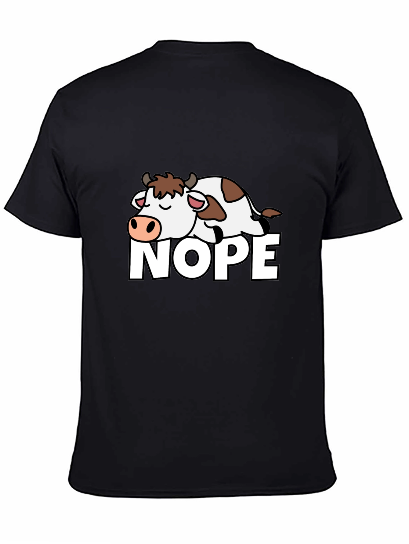 Black Nope Cow T-Shirt - Lazy Day Style view 4