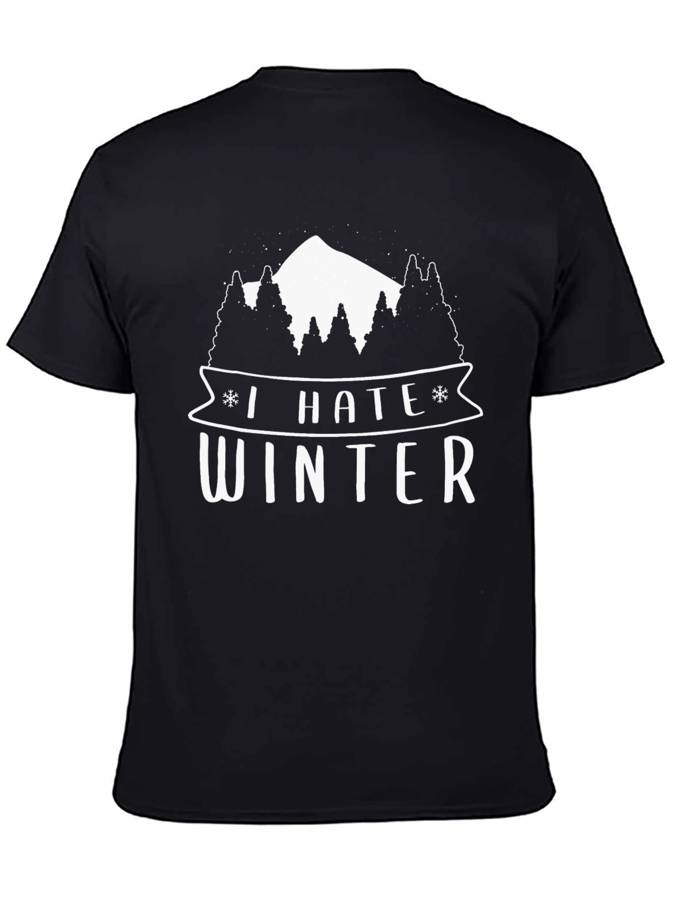 Black I Hate Winter Graphic Tee - Black Short Sleeve view 4