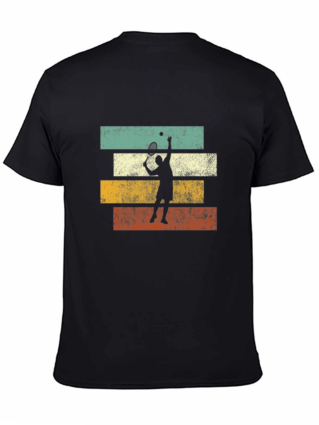 Black Vintage Tennis Player Graphic Tee view 4