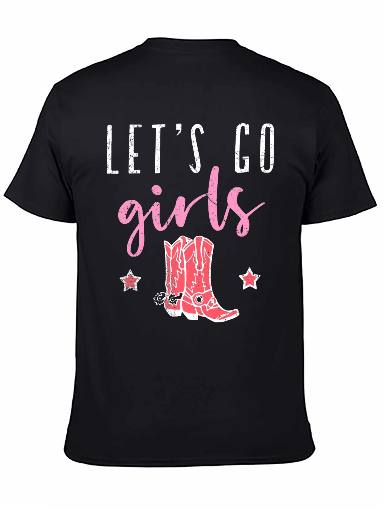 Black Let's Go Girls Cowboy Boot Graphic Tee view 4