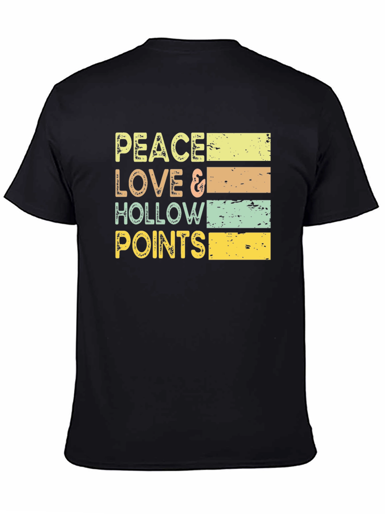Black Peace Love Hollow Points Graphic Tee view 4