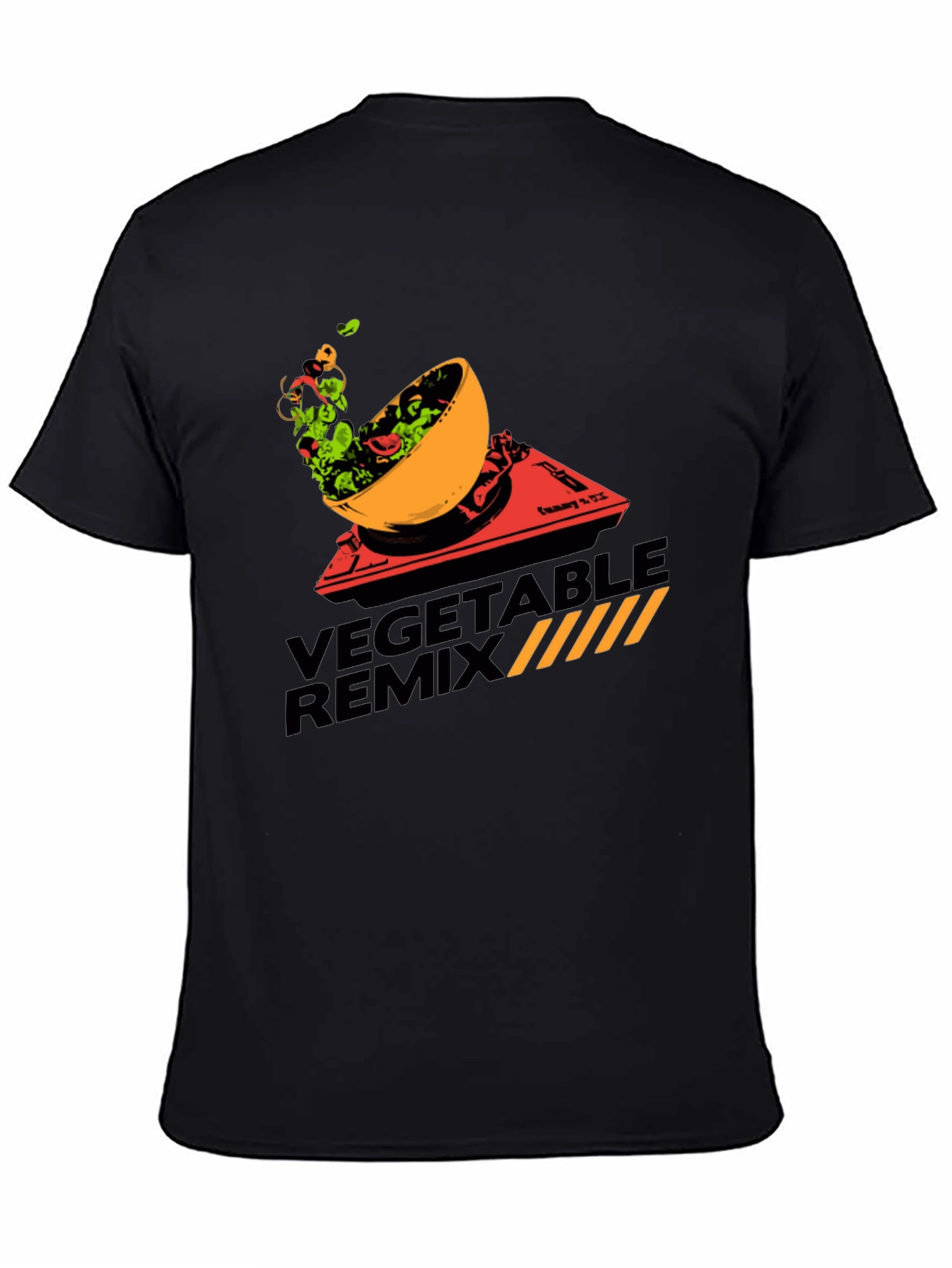 Black Vegetable Remix Graphic T-Shirt - Black Cotton Tee view 4