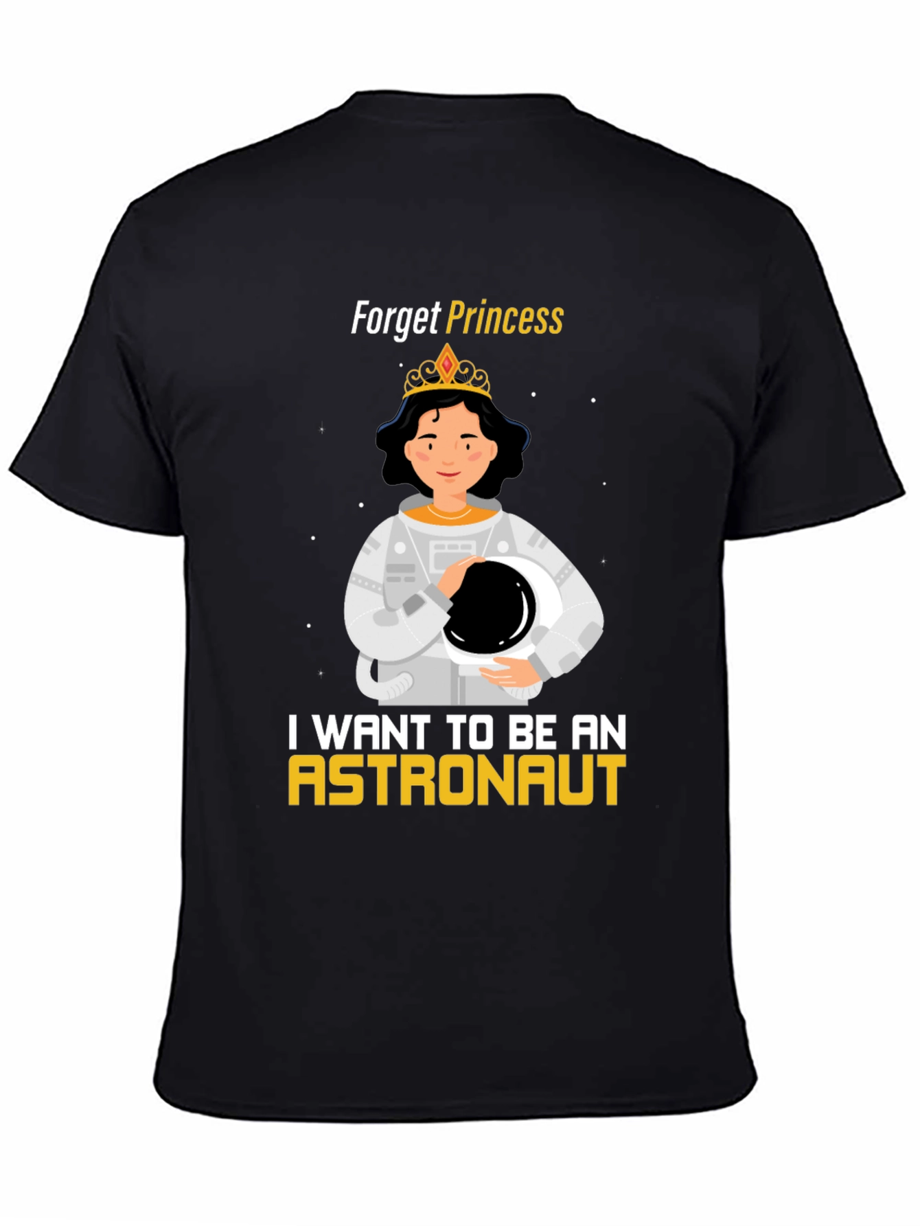 Black Forget Princess, Astronaut T-Shirt view 4