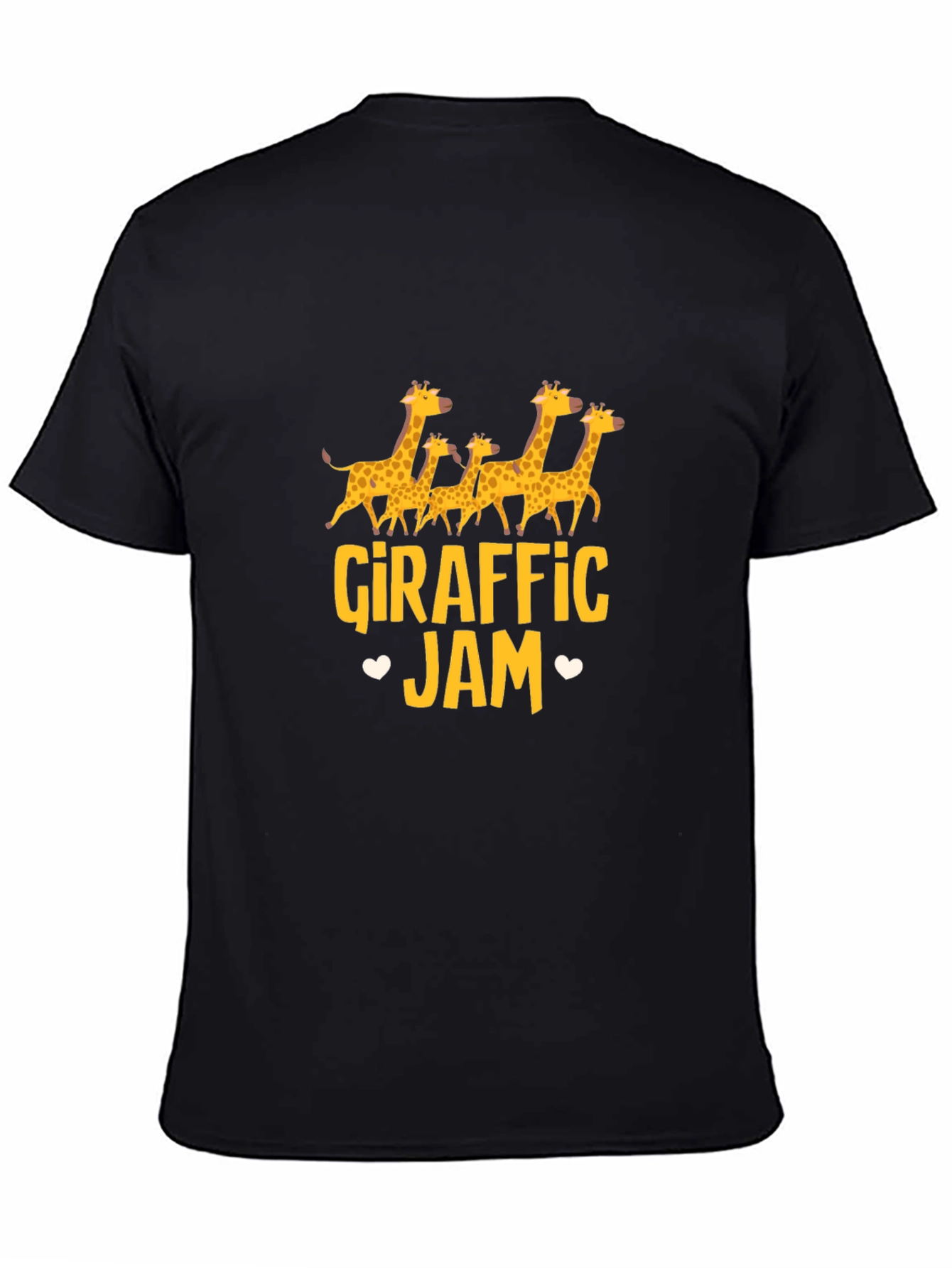Black Giraffe Jam Graphic Tee - Black Cotton T-Shirt view 4