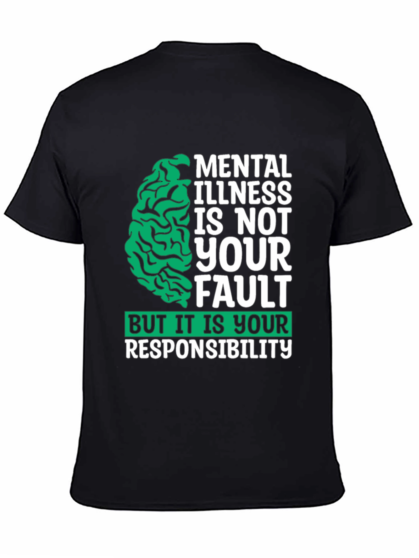 Black Mental Health Responsibility Graphic Tee view 4