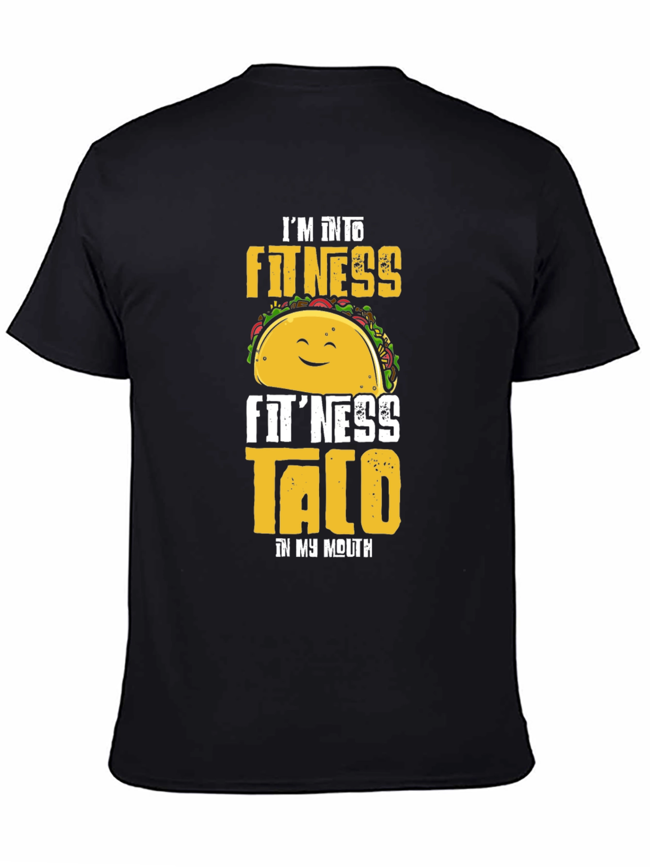 Black Funny Fitness Taco T-Shirt view 4