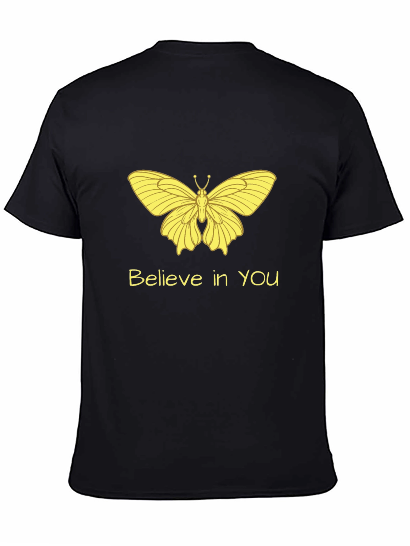 Black Believe Butterfly T-Shirt - Stylish and Motivational view 4
