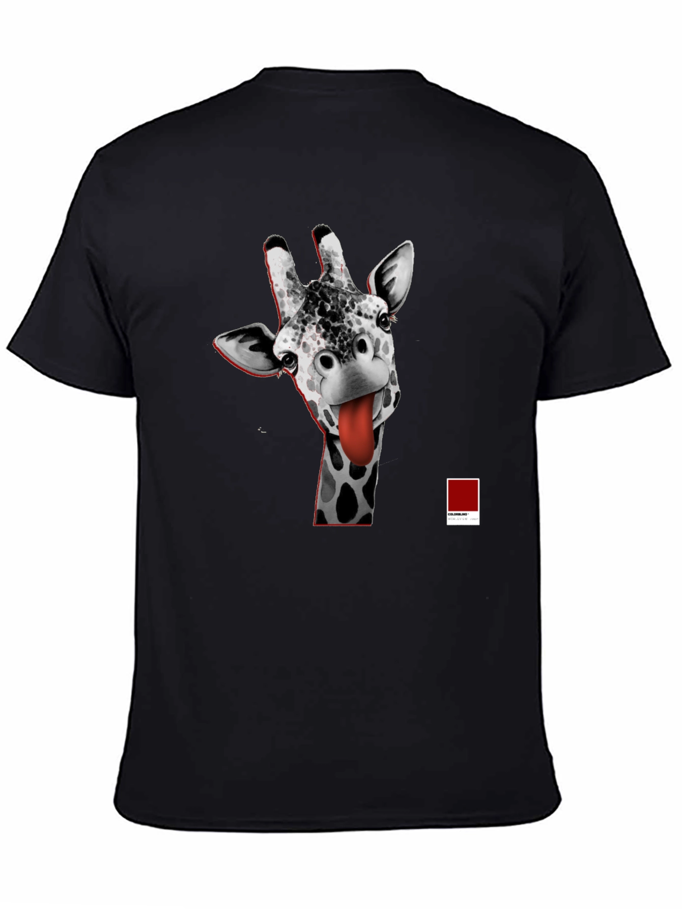 Black Giraffe Tongue T-Shirt - Funny Graphic Tee view 4