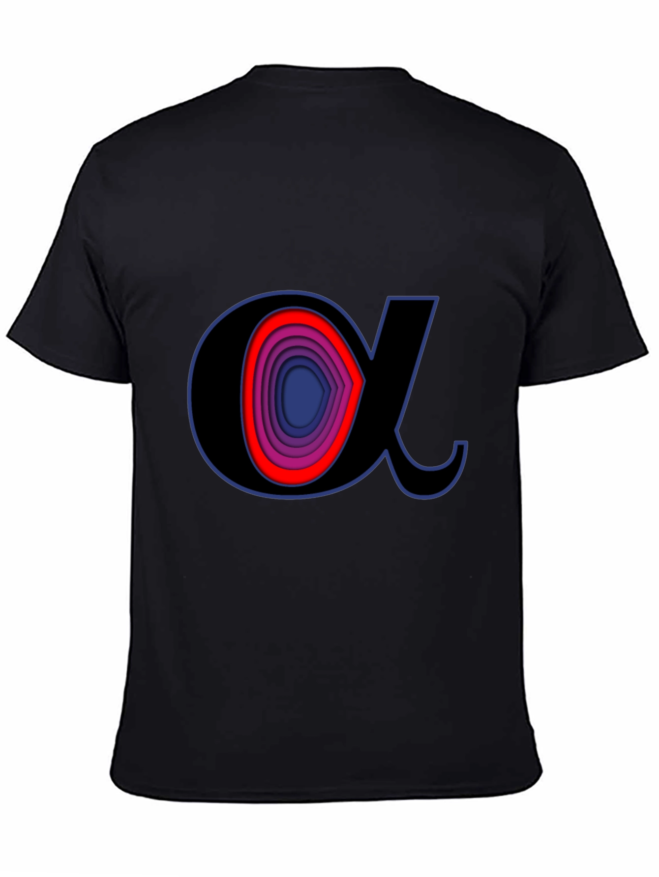 Alpha Symbol Graphic Tee - Stylish Black T-Shirt - 4