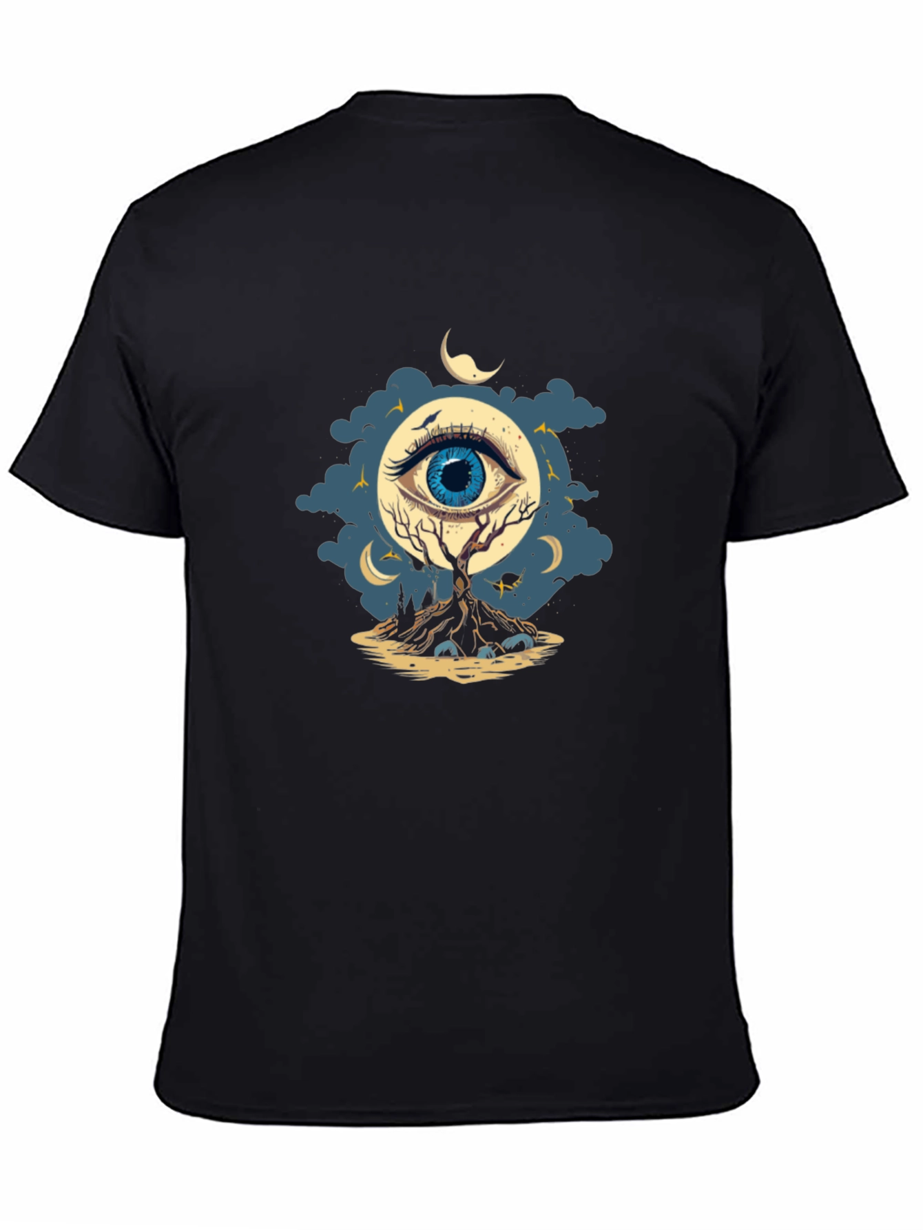 Black Eye of the Night Graphic T-Shirt - Black view 4