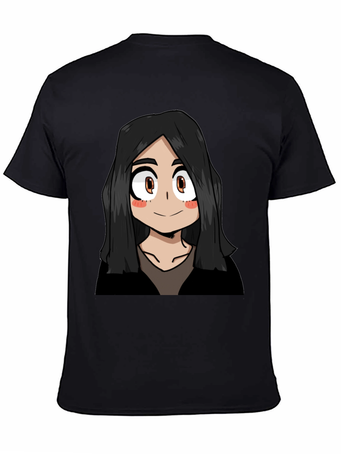 Black Anime Girl Graphic Black T-Shirt view 4