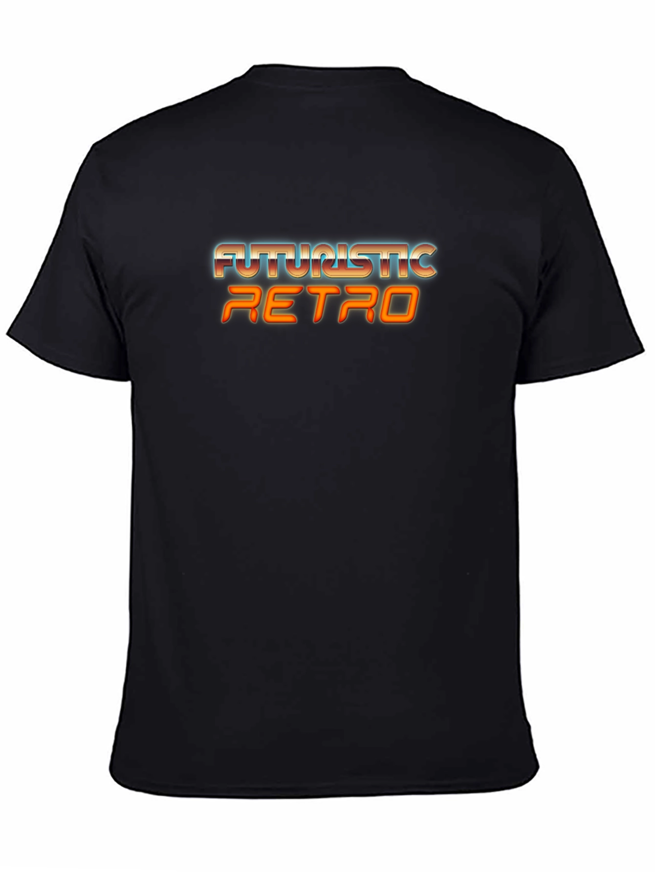 Black Futuristic Retro Graphic Tee - Black T-Shirt view 4