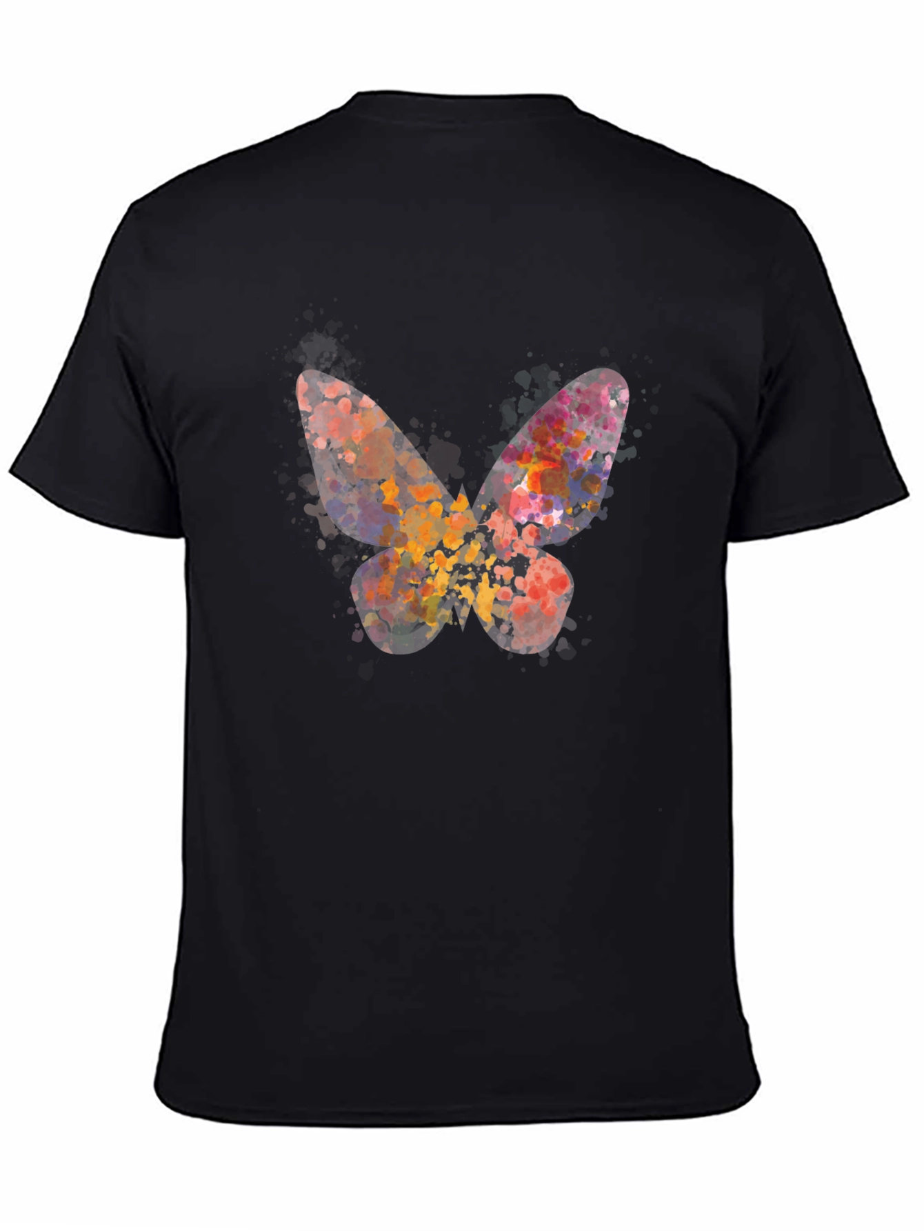 Black Butterfly Watercolor Graphic Tee - Unisex Casual Shirt view 4