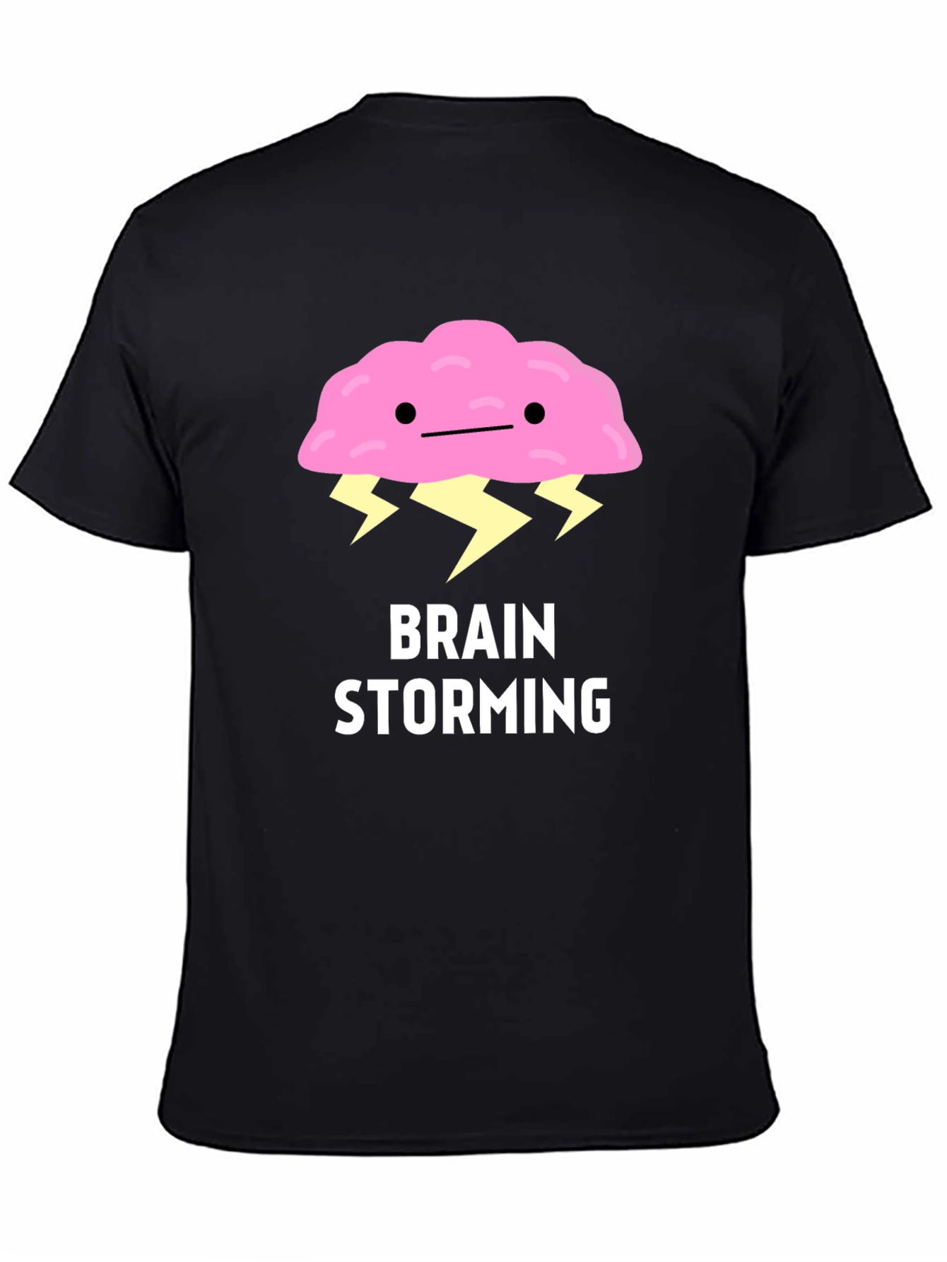 Black Brain Storming Graphic T-Shirt view 4
