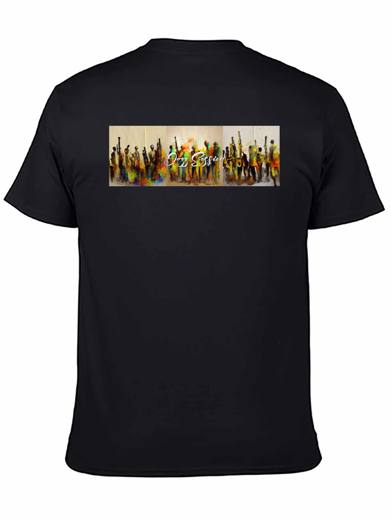 Black Jazz Session Black T-Shirt - Music Lovers view 4