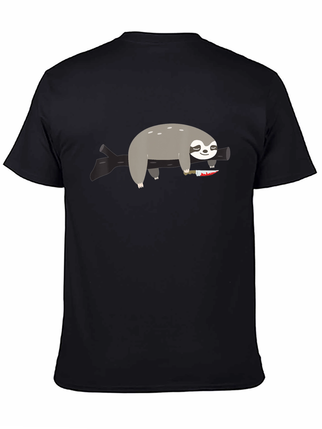 Sloth with Knife Graphic Tee - Funny & Edgy - 4