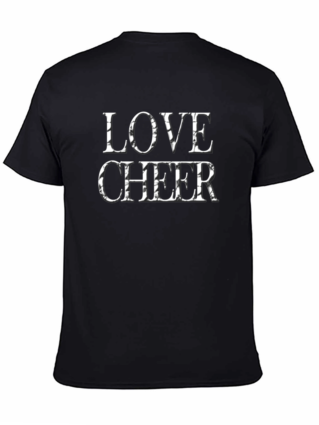 Black Love Cheer T-Shirt - Black Graphic Tee view 4