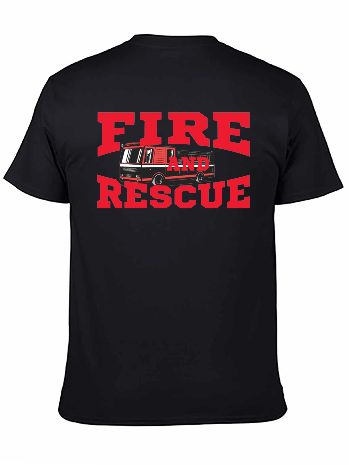 Black Fire and Rescue Graphic T-Shirt view 4