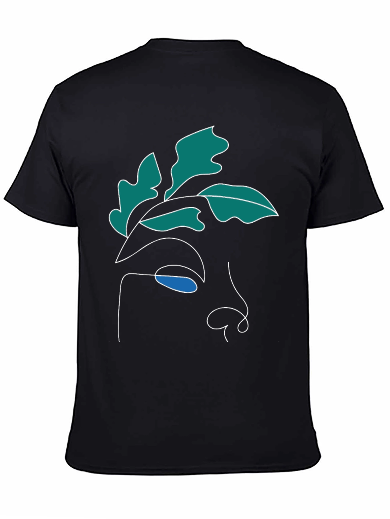 Black Abstract Face Graphic Tee - Modern Art Shirt view 4
