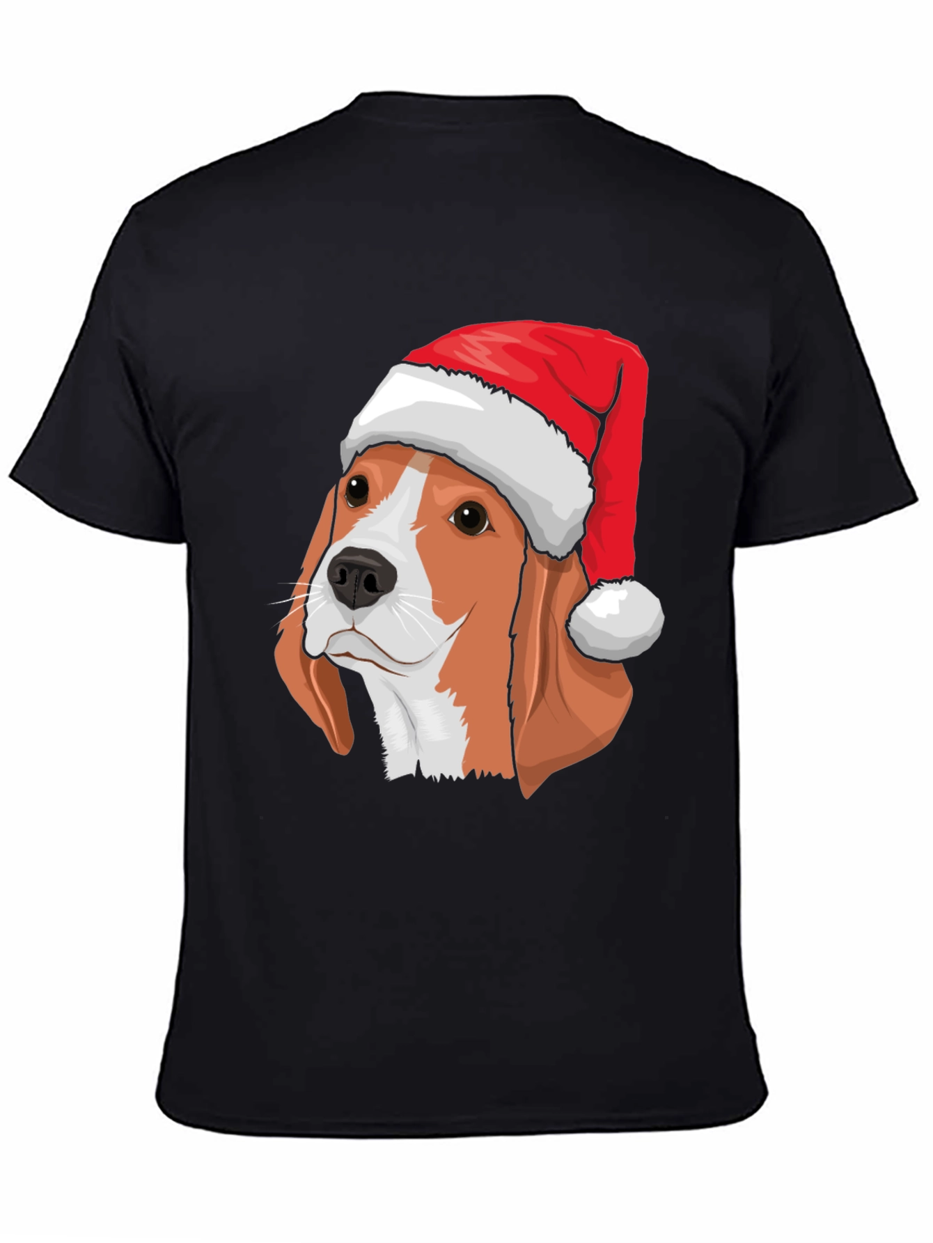 Black Festive Beagle Christmas T-Shirt view 4