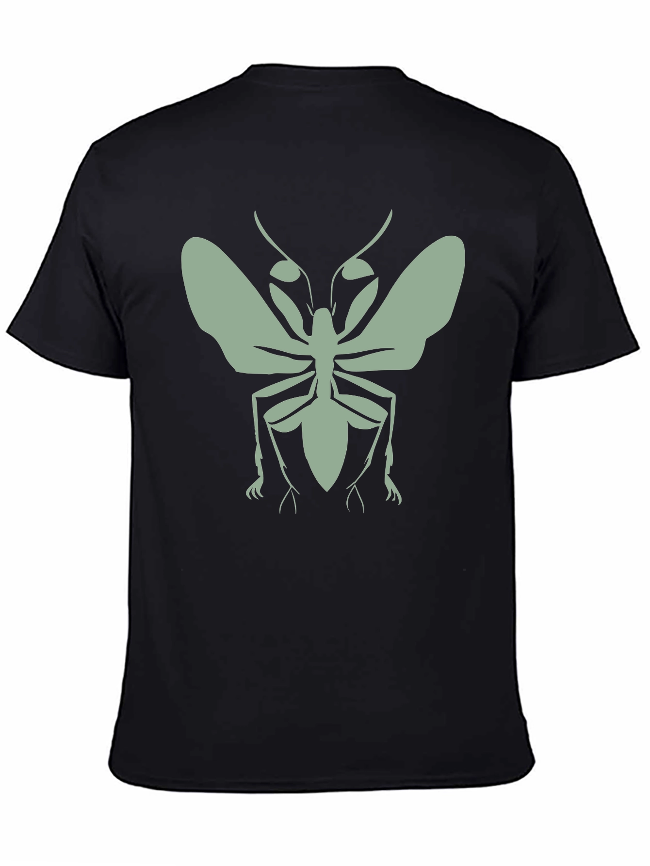 Black Insect Graphic Tee - Black Cotton T-Shirt view 4