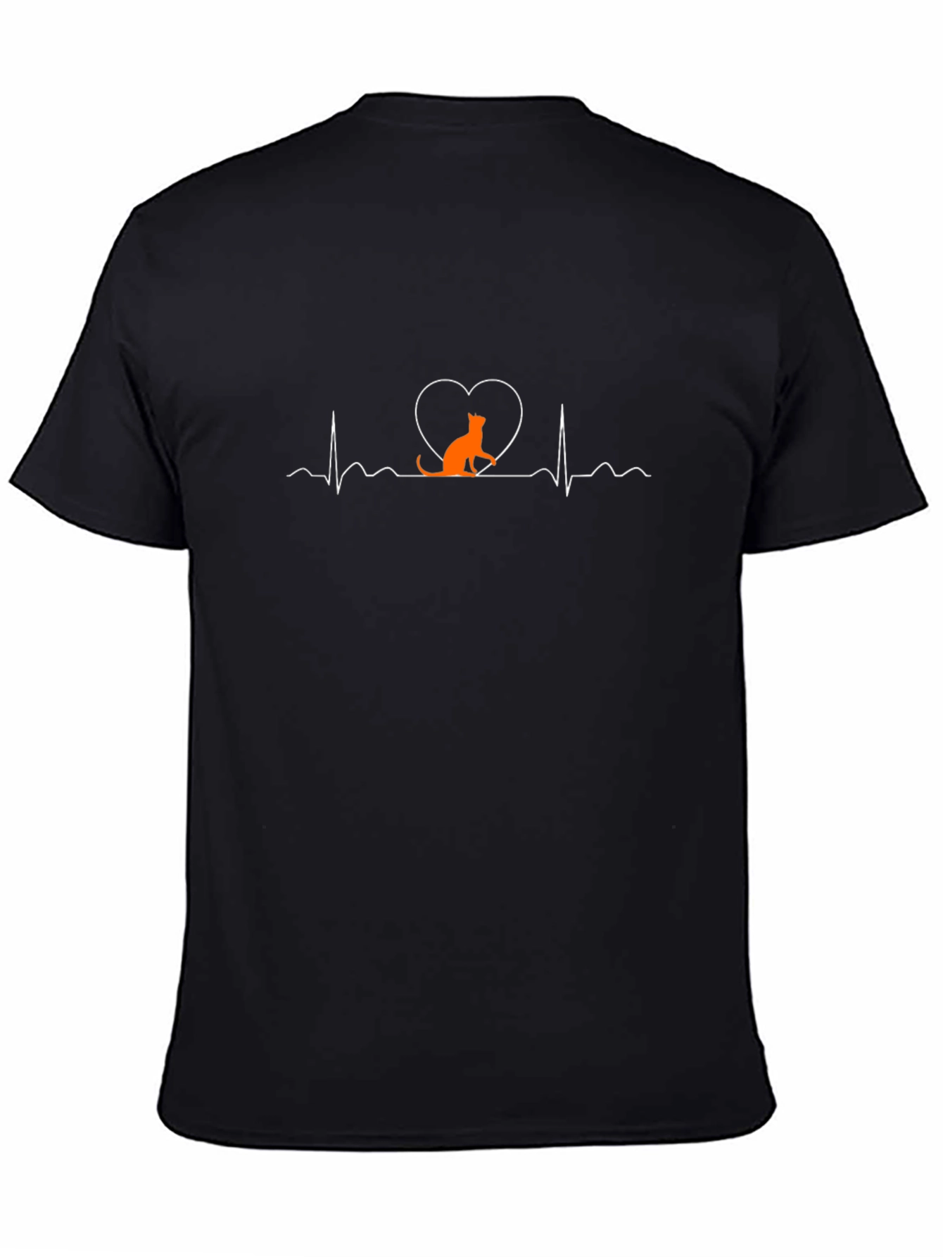 Black Cat Heartbeat Graphic Tee - Black view 4