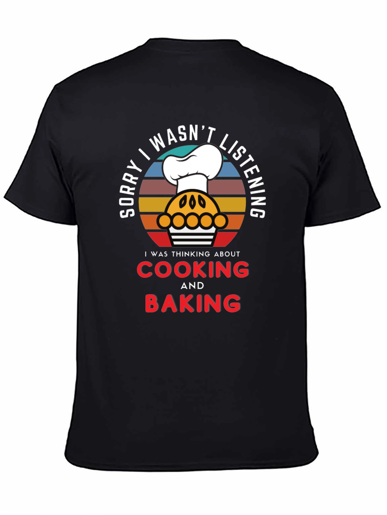 Black Cooking & Baking T-Shirt, Funny Chef Tee view 4