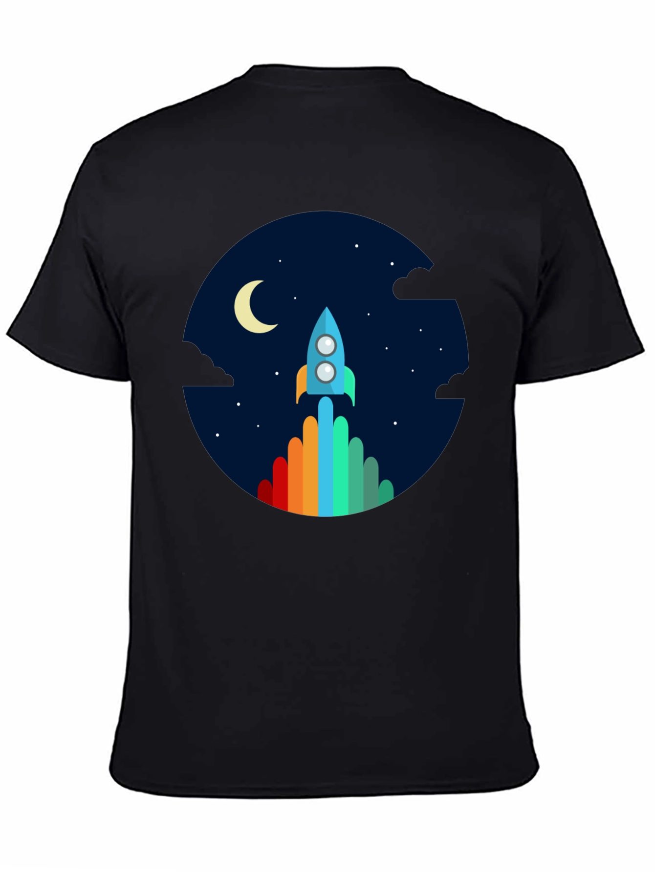 Rocket Launch Graphic Tee - Black Crew Neck - 4