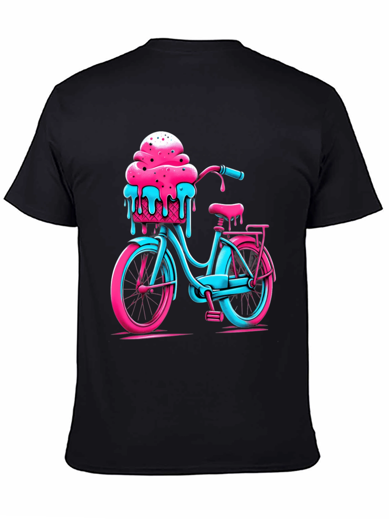 Black Ice Cream Bike Graphic Tee - Cool Summer Vibes view 4