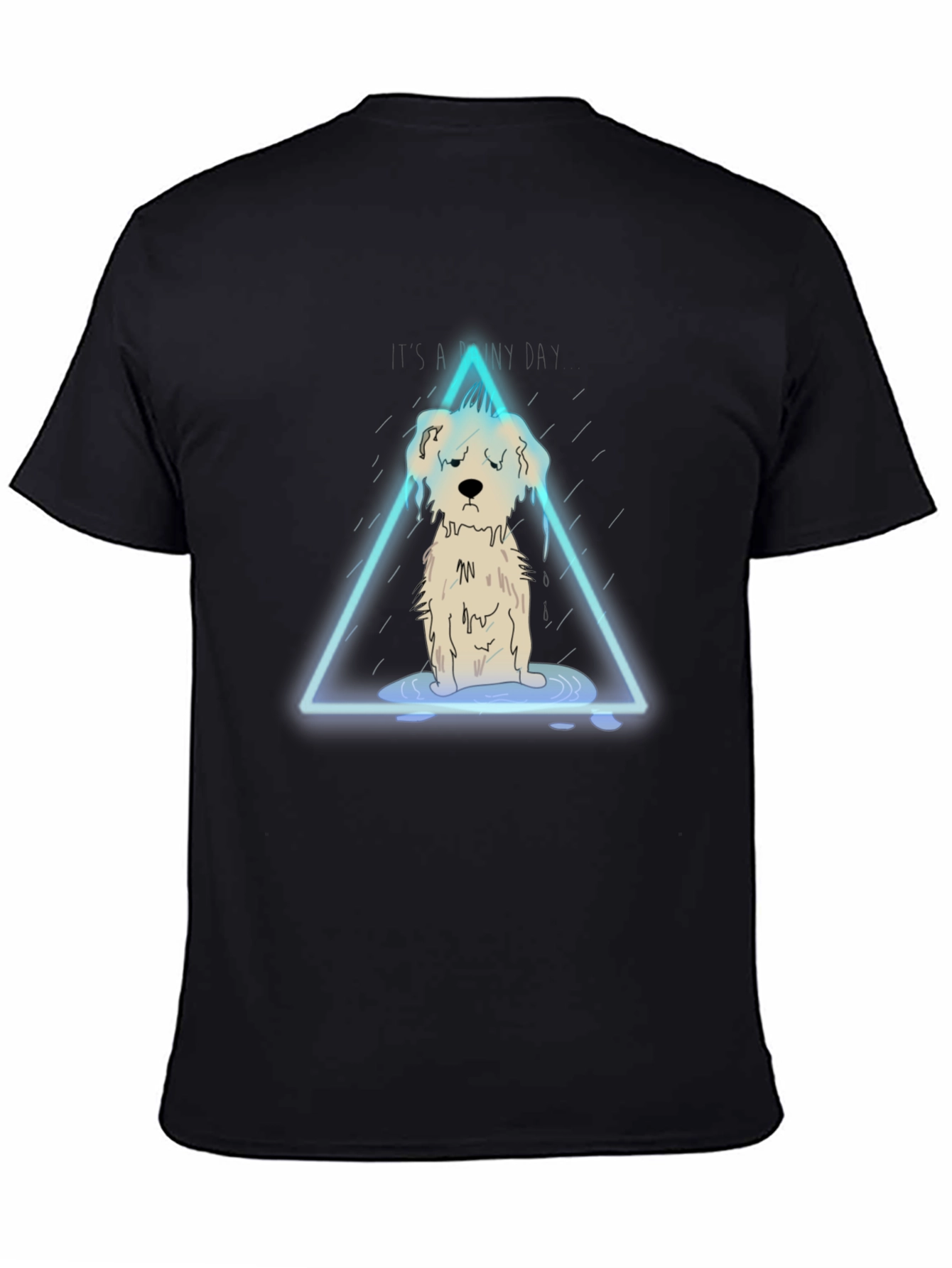 Black Sad Dog Graphic Tee - Rainy Day Vibes view 4
