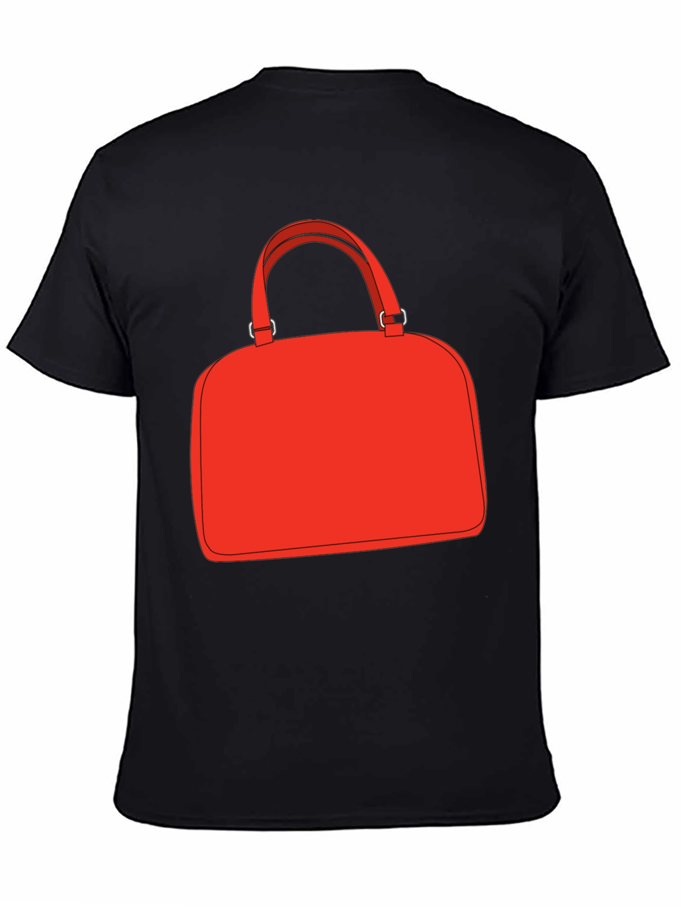 Black Red Bag Graphic Tee - Stylish Black T-Shirt view 4