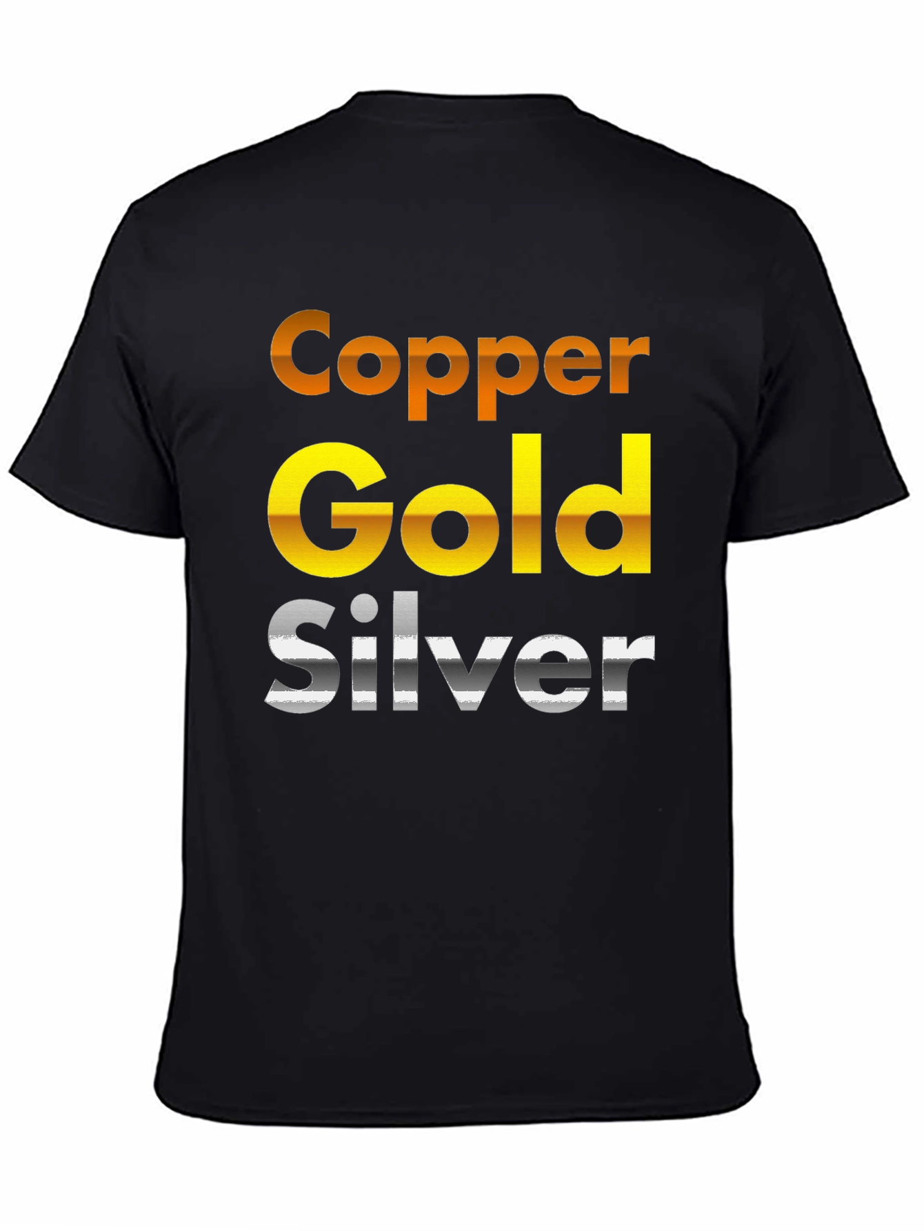 Black Copper Gold Silver T-Shirt view 4