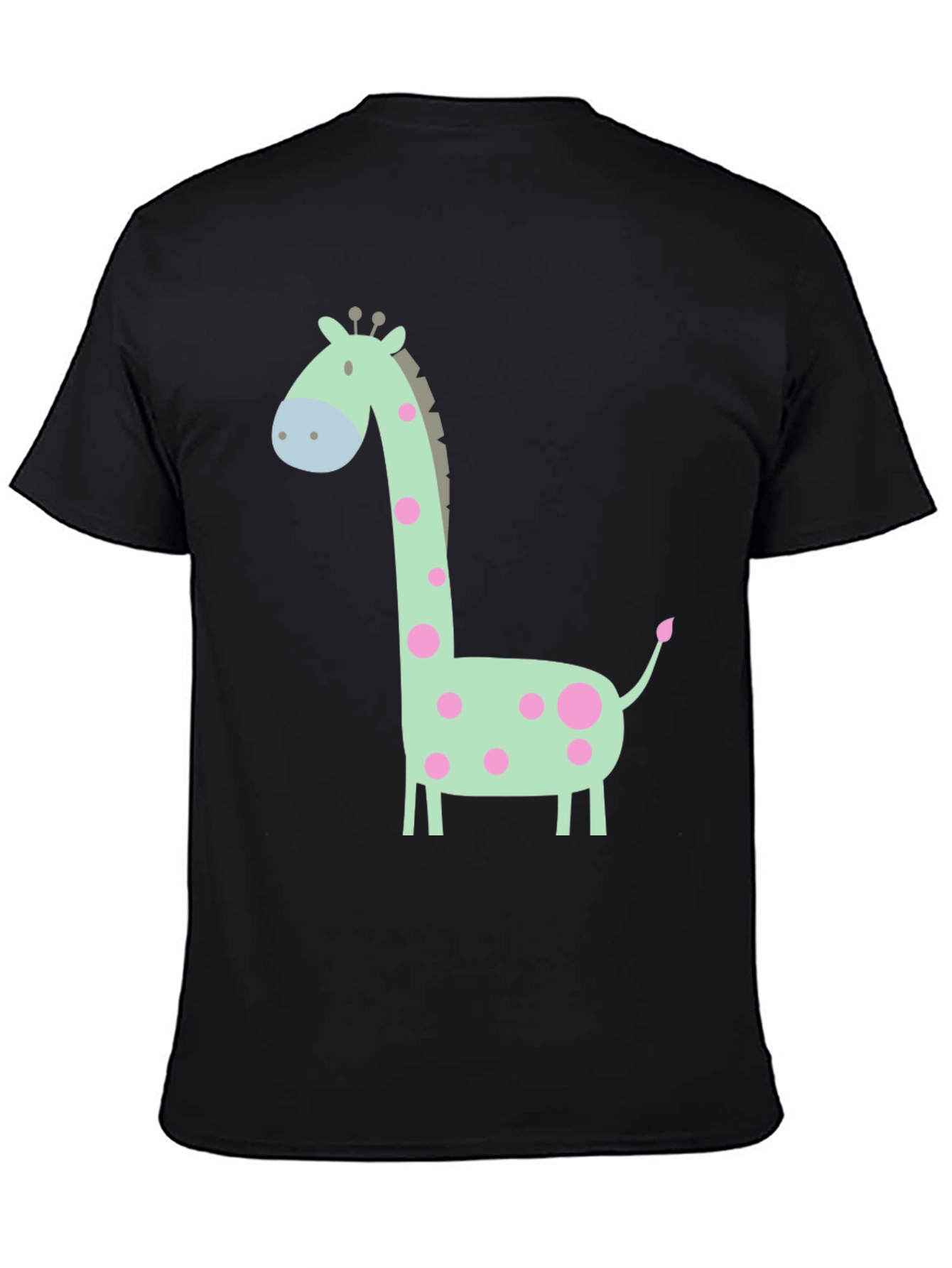 Black Giraffe Graphic Tee - Cute Cartoon Animal Shirt view 4