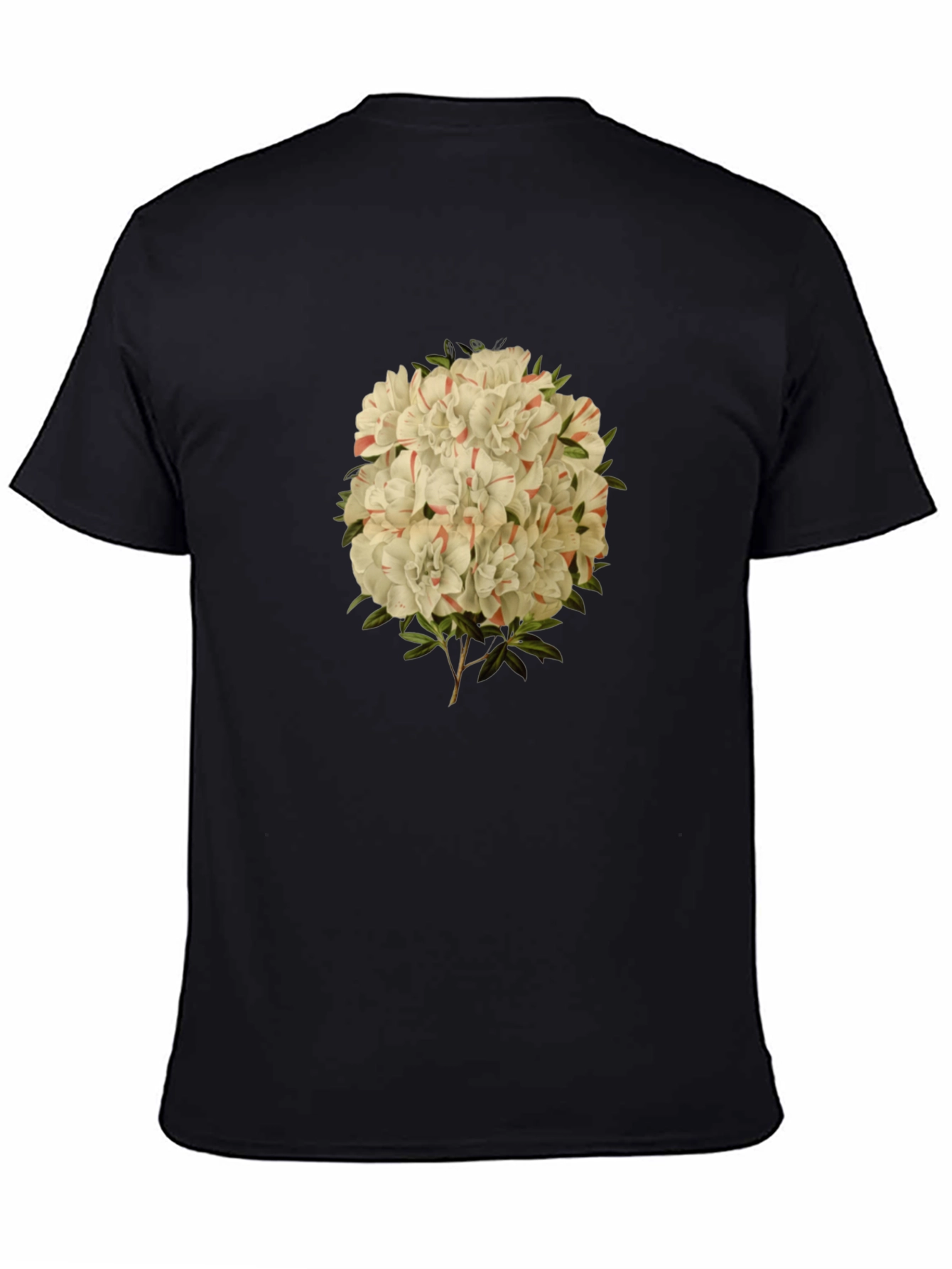 Black Floral Print Graphic Tee - Black Casual T-Shirt view 4