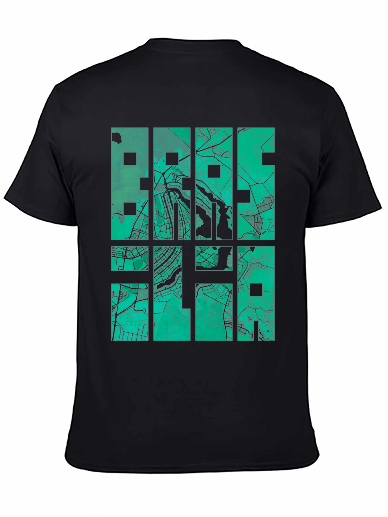Black Brasilia Map T-Shirt - Stylish Cityscape Design view 4