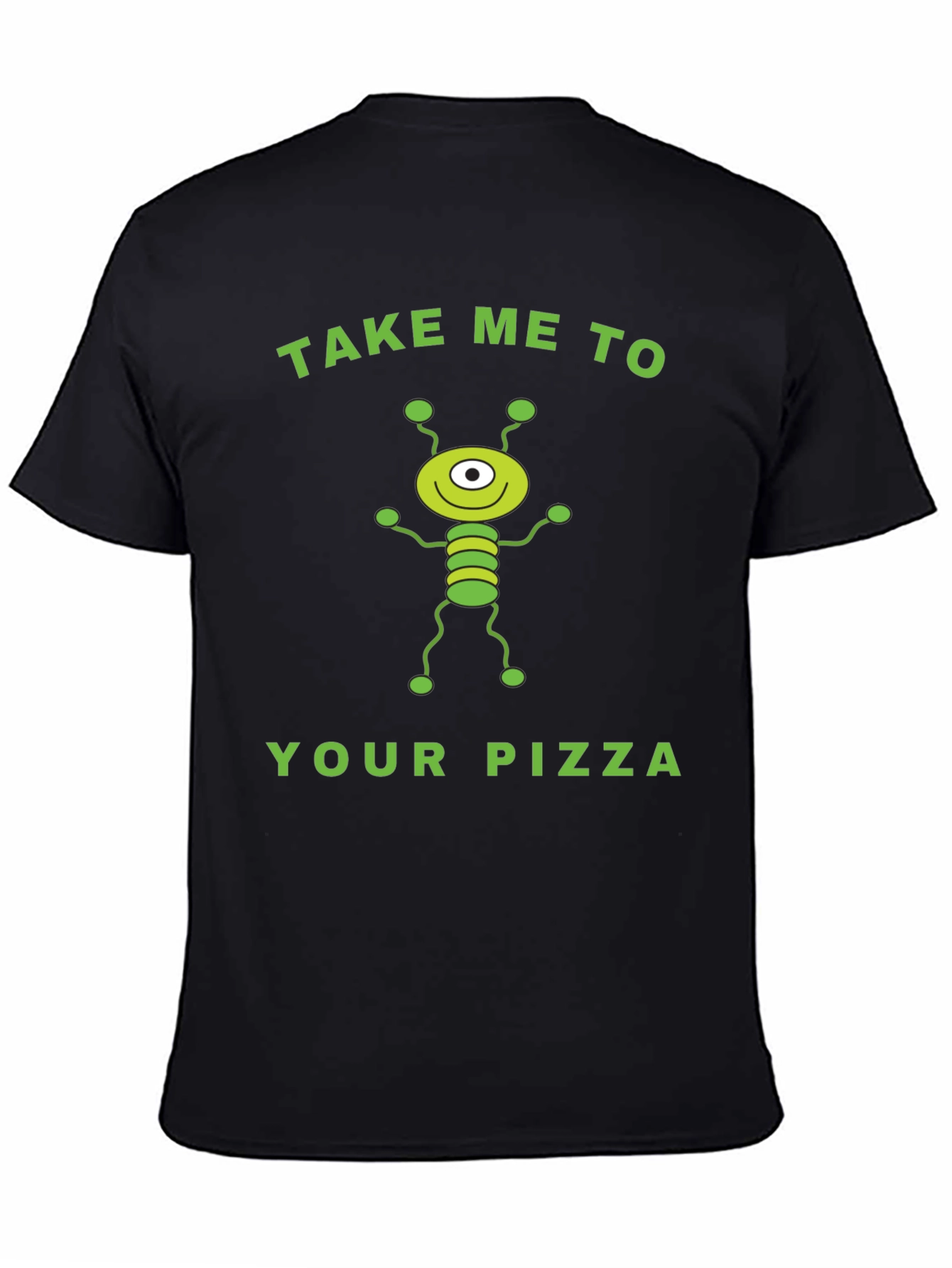 Black Alien Pizza Graphic Tee - Fun & Unique! view 4