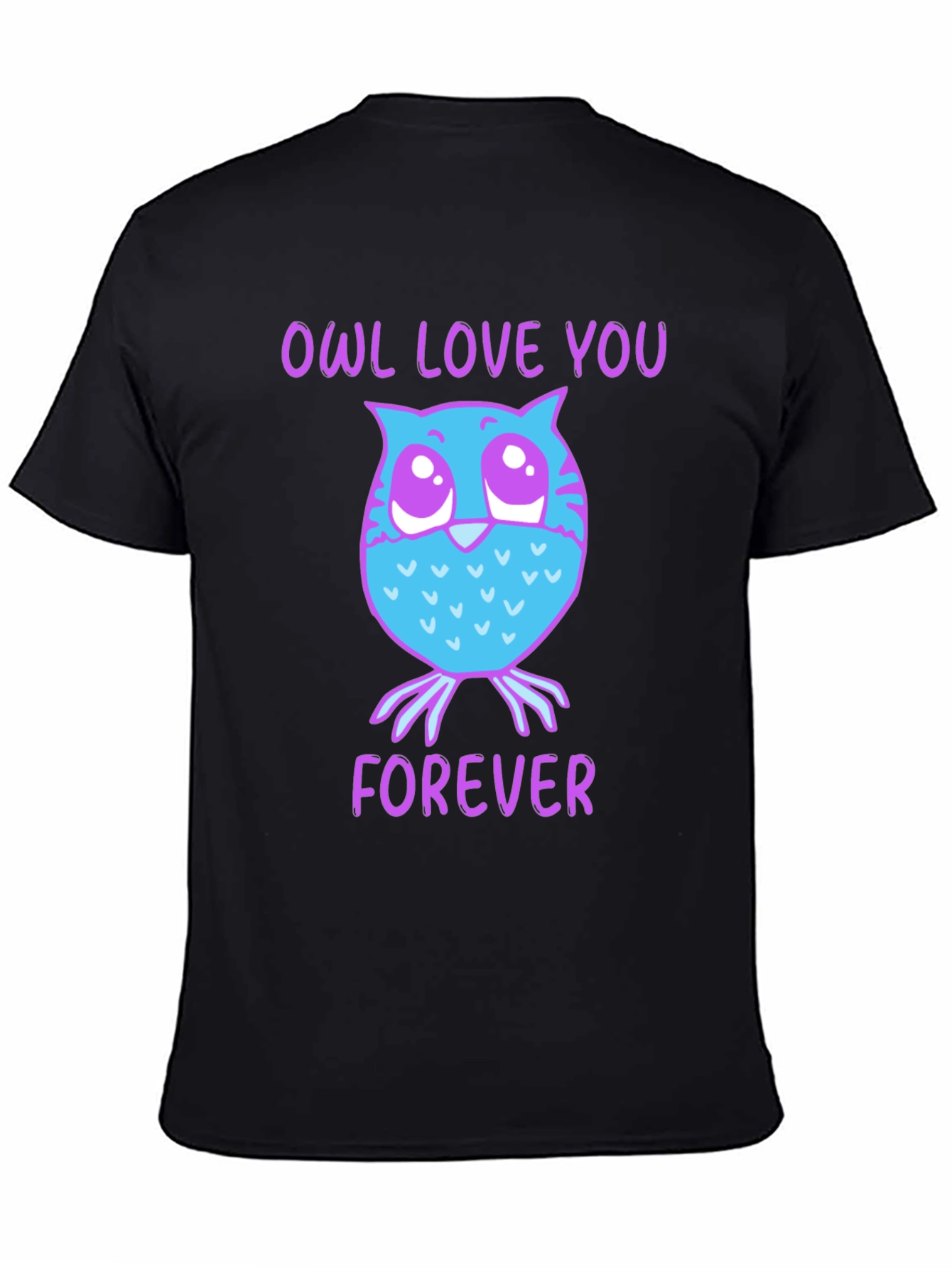 Black Owl Love You Forever Graphic T-Shirt view 4
